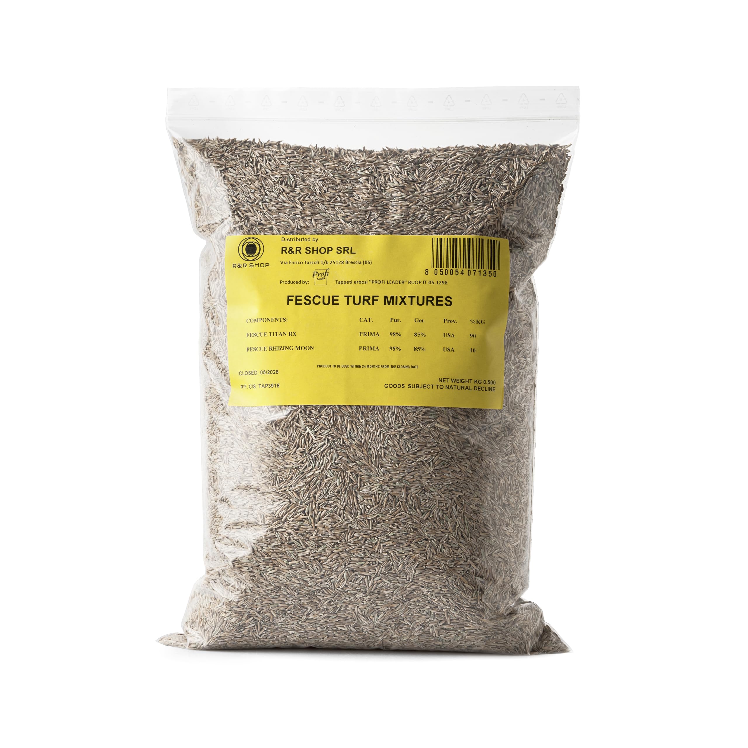R&R SHOP – Rasensamen, Festuca Arundinacea, widerstandsfähig und langlebig (5Kg - 200mq)