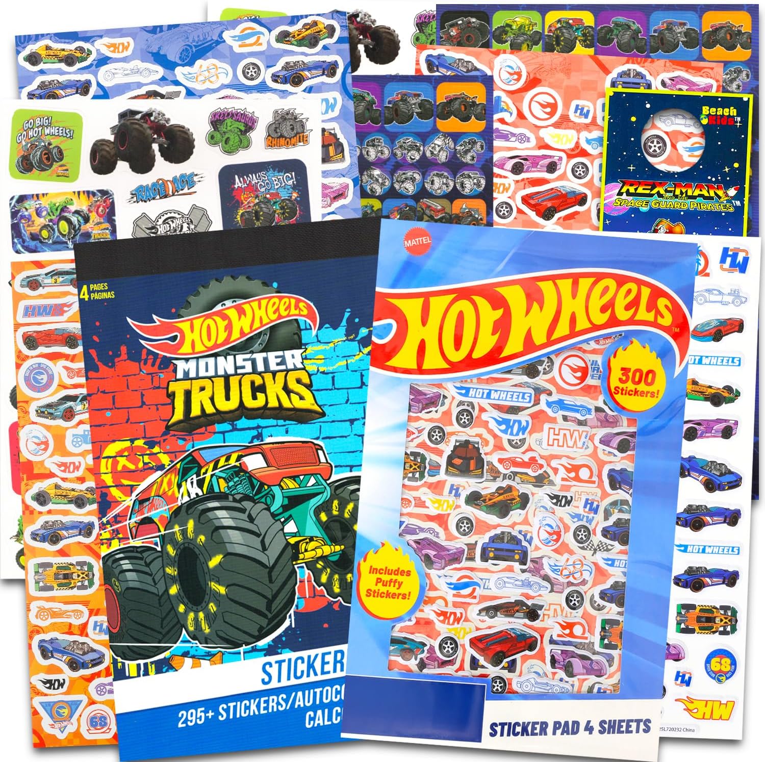 Hot Wheelsステッカーパッドセット - 500枚以上のレーシングカーステッカーセット 子供 幼児 | ホットウィール パーティーの記念品とデコレーション