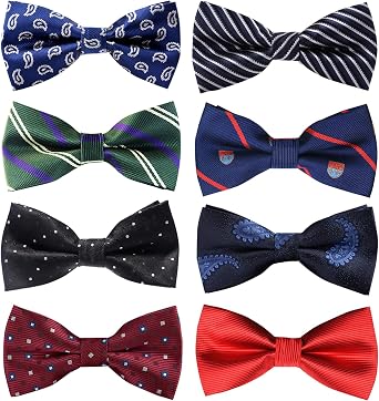 Adjustable Pre-tied Mens Bow ties Bow-ties For Men Boys Wedding Gifts 8 PCS