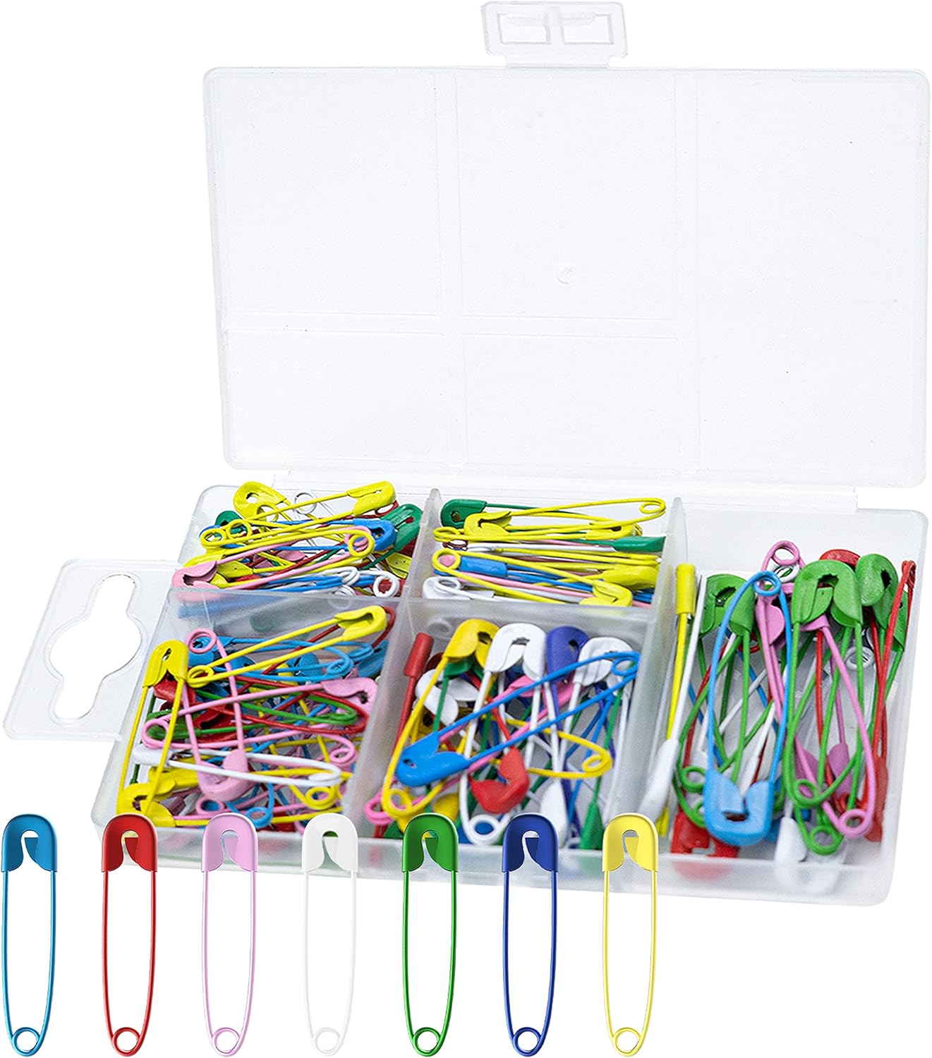 Amazon.com: 130 Pieces Safety Pins, 4 Sizes 28mm - 45mm Colorful Safety ...