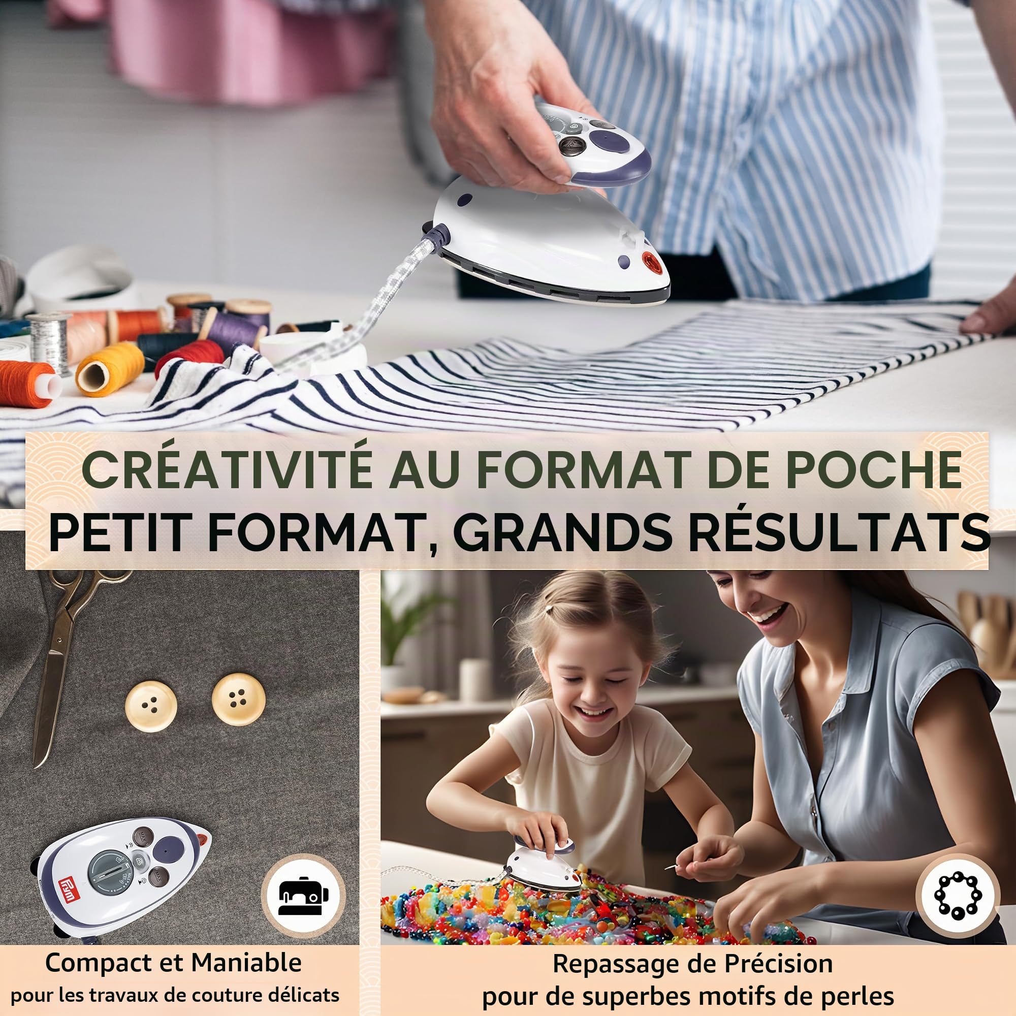 Prym Mini fer à repasser avec sac Knitfever® – Fer à repasser de voyage compact pour les déplacements