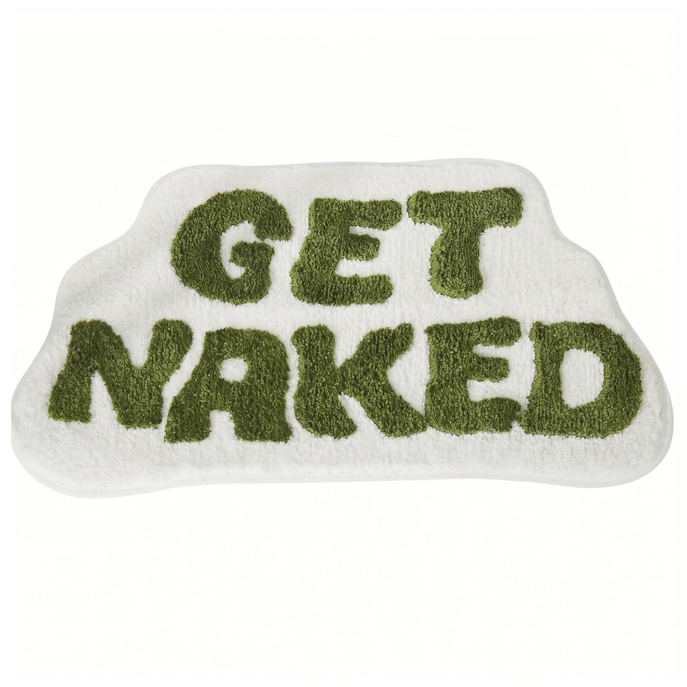 Xoeryoy Fun Bath Mat, Get Naked Shower Bath Mat Set Soft Quick Absorbent Bathroom Rug for home hotel, Green, 20X 31.5 Inch