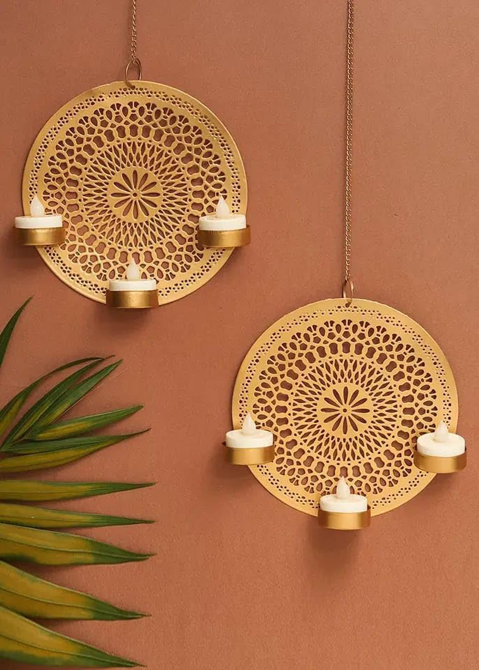 Juego De 6 Piezas Candelabro De Pared De Metal Para La Decoración De Diwali Candelabros De Vela De Té Para Colgar En La Pared Para La Decoración Del Hogar