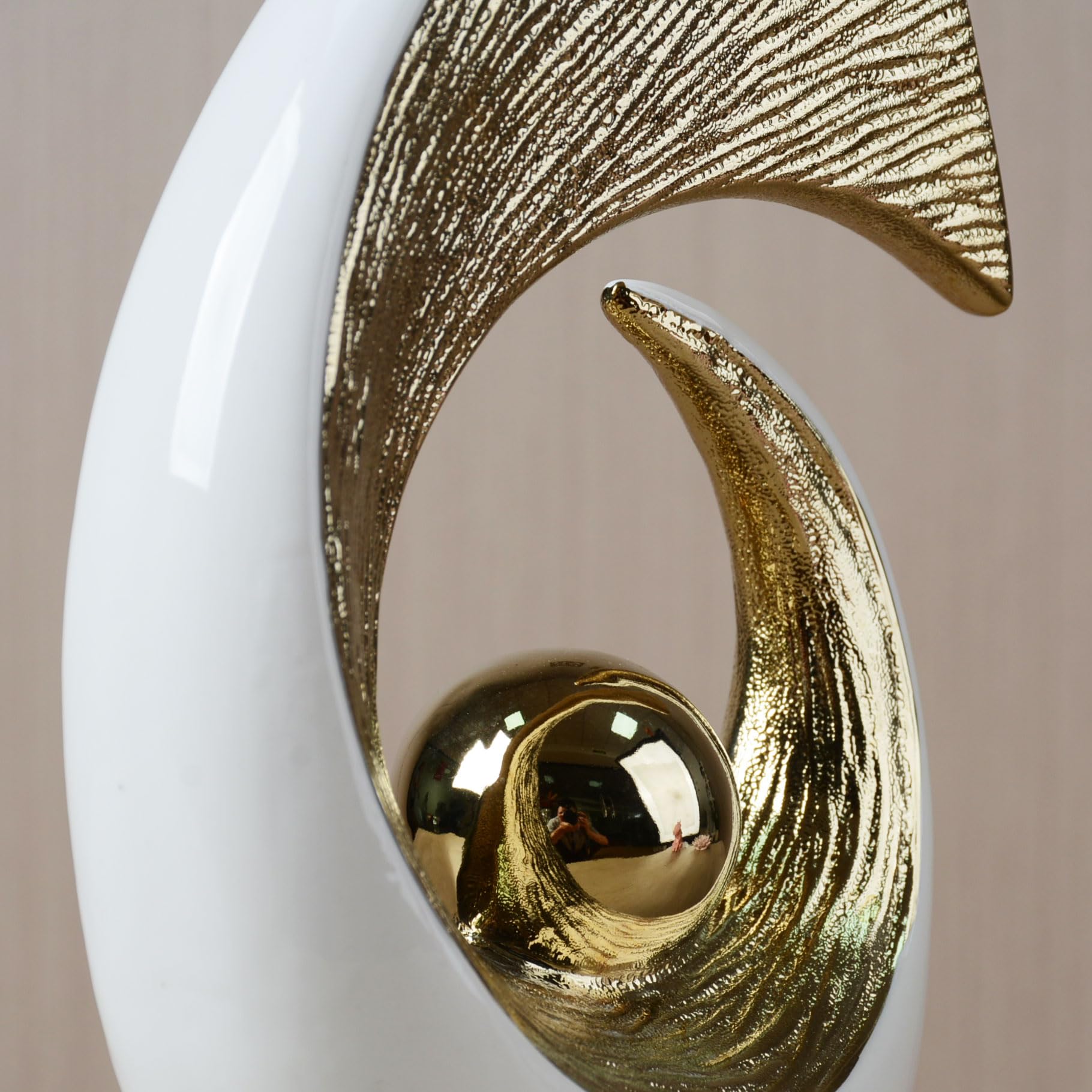 HAUCOZE Scultura Astratta Moderna Statua Decorazione Casa Figurina Mensola Arte Regalo per Scaffalf Scrivania Soprammobili Ceramica 25cm