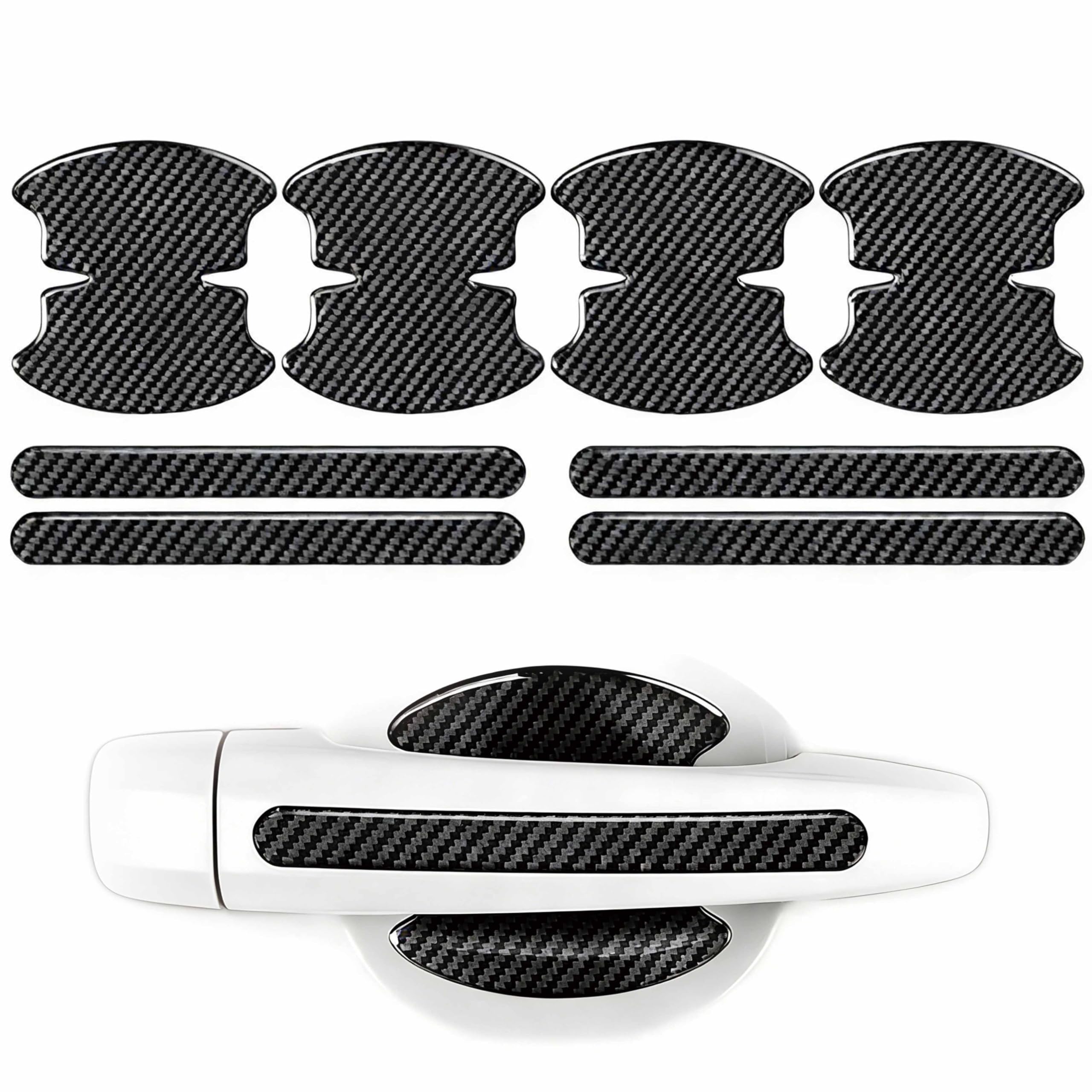 PLNSTYV 8 Pcs Car Door Handle Protector for Isuzu Dmax D-max, Scratch Resistant Paint Protection Film Door Handle Cup Guard Auto Sticker Accessories,Black