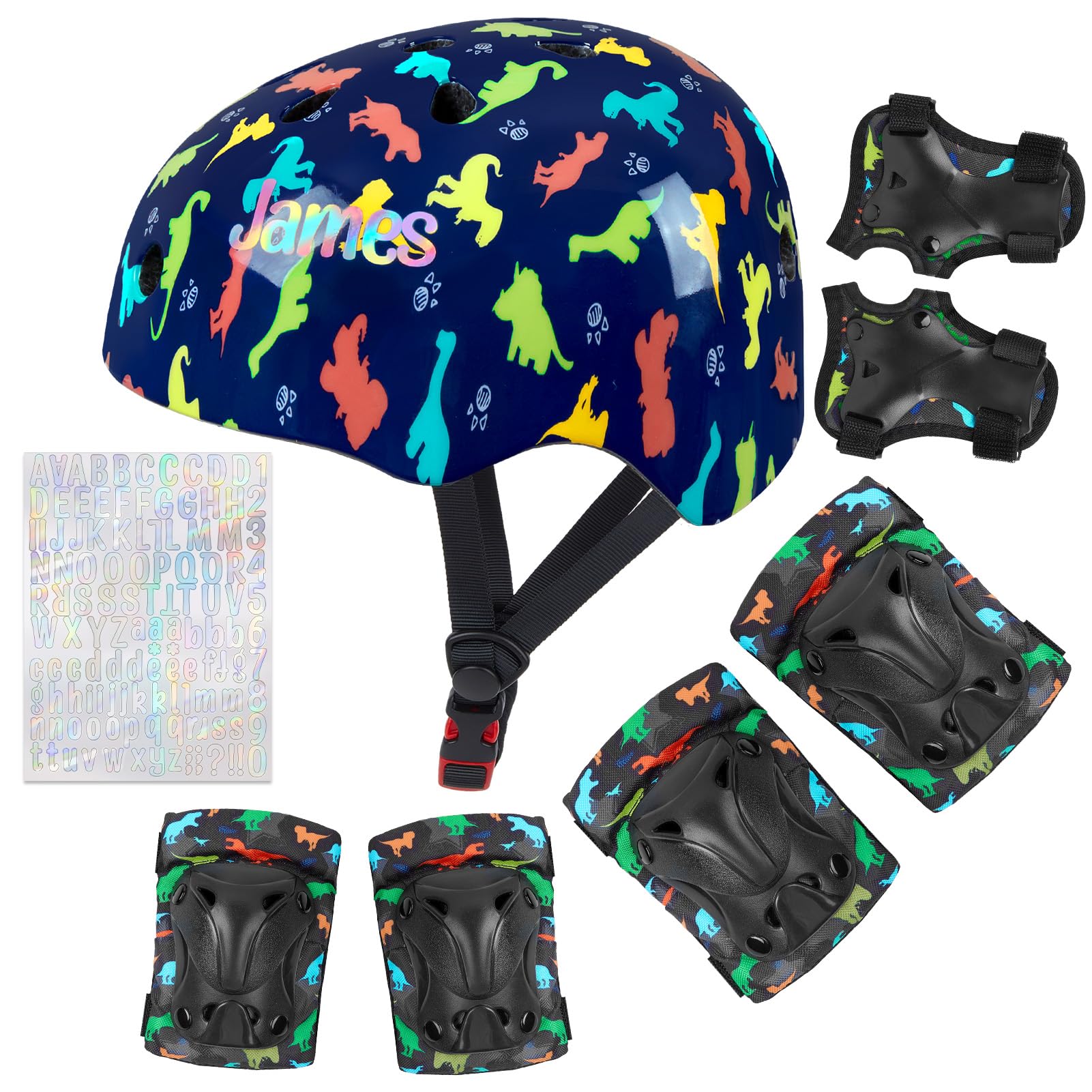 Casque Velo Enfant Licorne Protection Trotinette Genouillères Coudières Réglables Roller Scooter Skateboard 3-8 Ans