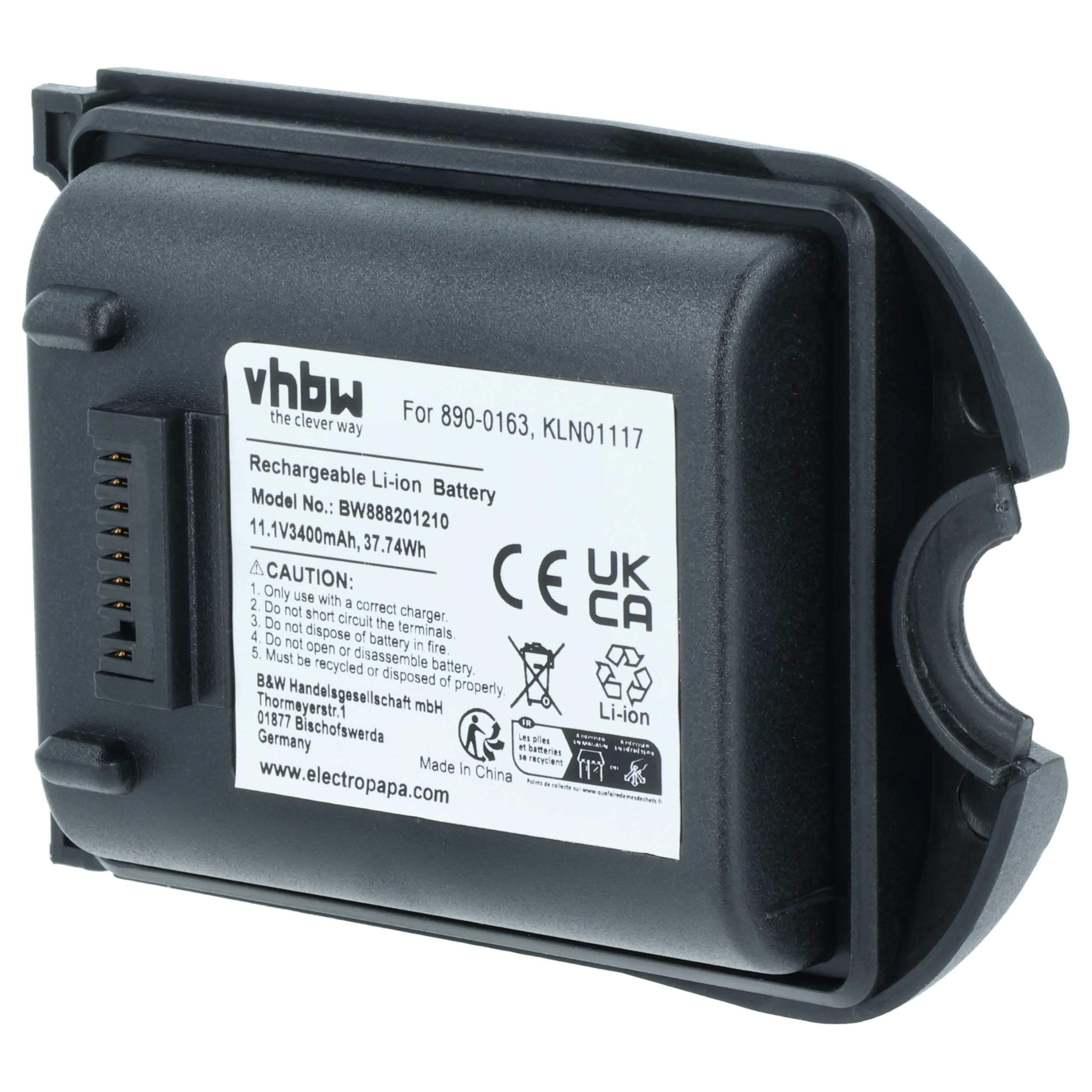 vhbw batteria compatibile con Trimble TSC3 data collector, dispositivo di misurazione (3400mAh, 11,1V, Li-Ion)