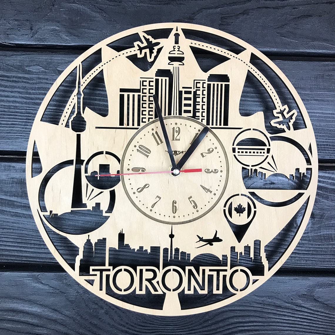 Buy NABSTER Toronto Clock Wood Home Decor Kitchen Living Room Unique