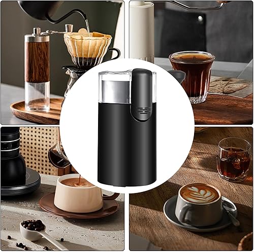 Miniatura 4 de Molinillo de café, compacto y portátil, 3.6 x 3.6 x 6.8 in, trituradora silenciosa para tabletas, molino de café de acero inoxidable con cepillo,