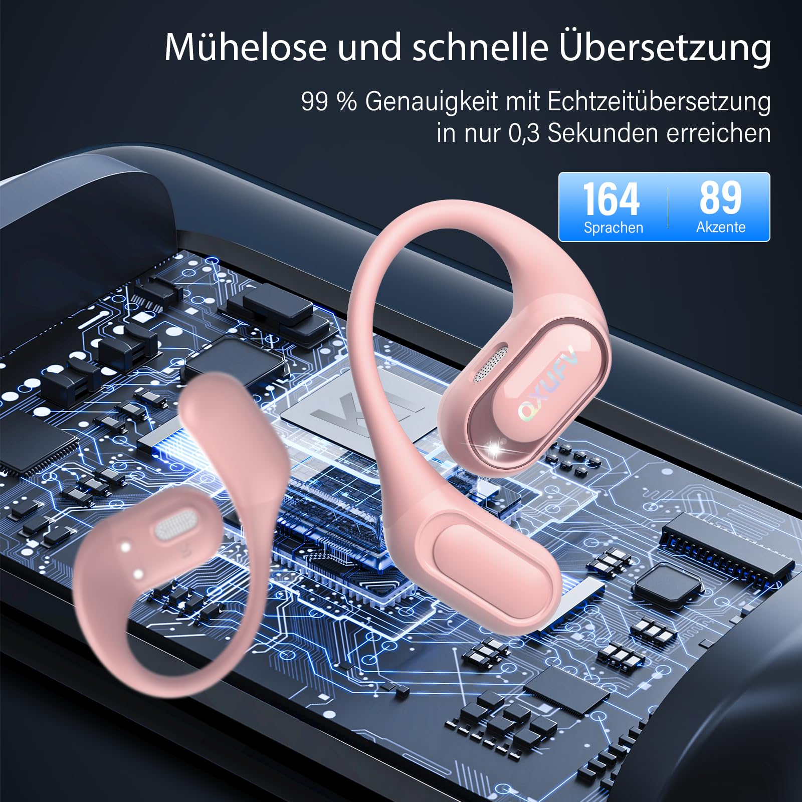 KI Übersetzer Kopfhörer 4-in-1, Echtzeit Sprachübersetzer kopfhörer, 164 Sprachen & 7 Modi, Übersetzer Ohrhörer Bluetooth 5.4 mit APP, 50H Übersetzungs Ohrhörer für Geschäft, Lernen, Reisen | 164 Sprachen & 7 Modi Bluetooth 5.4, Ohne Abonnement, 50 Std. Ü