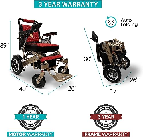 Miniatura 6 de Majestic IQ-7000 - Sillas de ruedas eléctricas plegables para adultos, silla de ruedas ligera, ultraligera para personas mayores, silla de ruedas