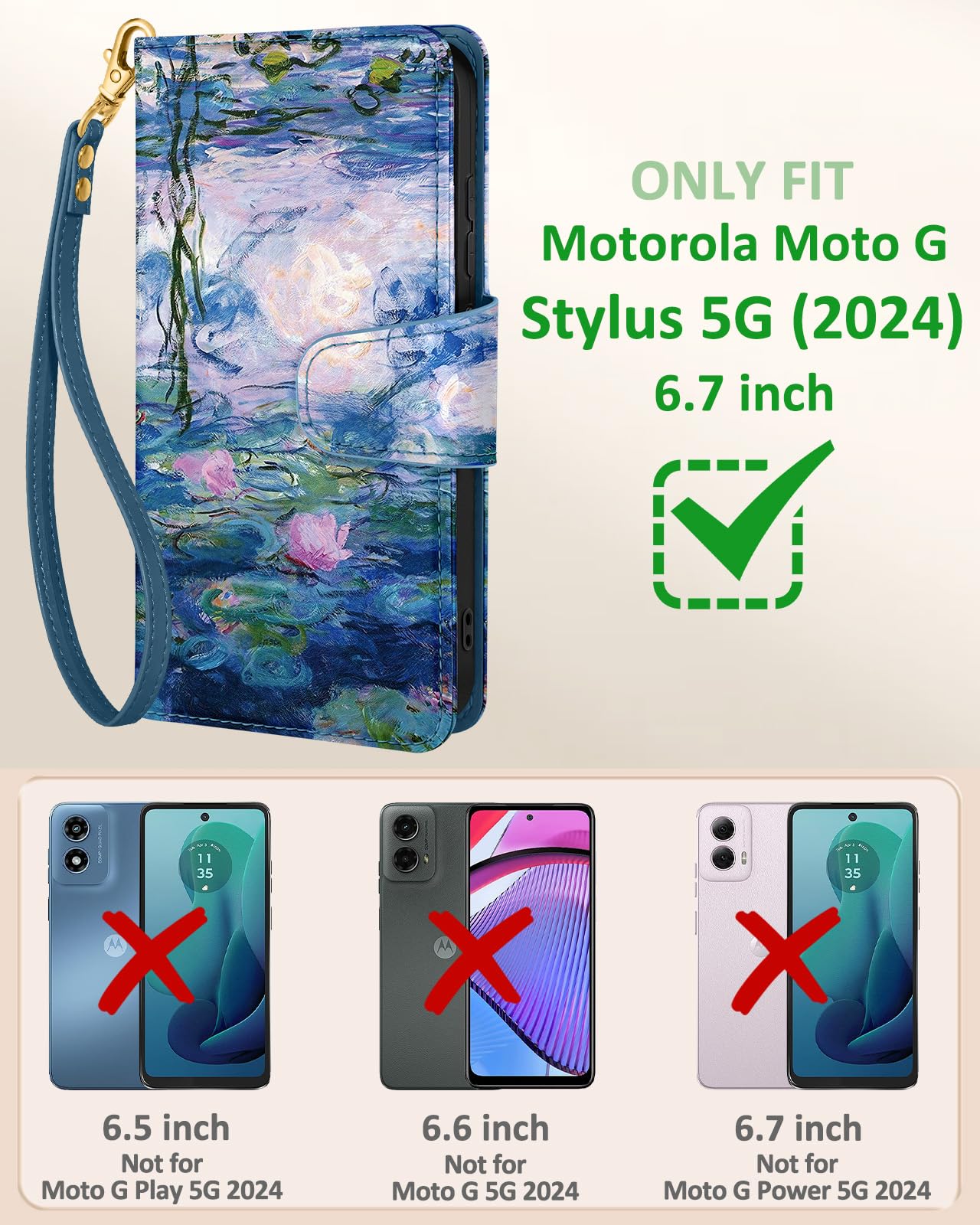 Toycamp Leder-Handyhülle Für Moto G Stylus 5G 2024 – Brieftaschenformat Mit 4 Kartenfächern & RFID-Schutz