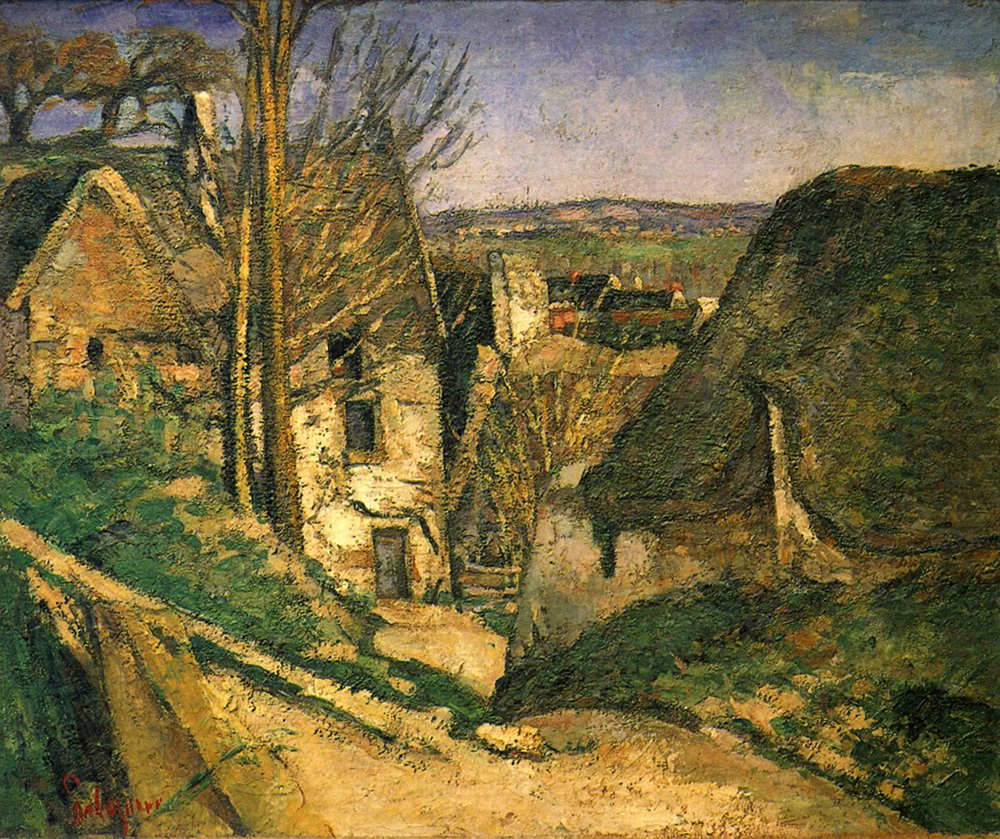 Cuadro de Cézanne Street into a Town con marco marrón de calidad