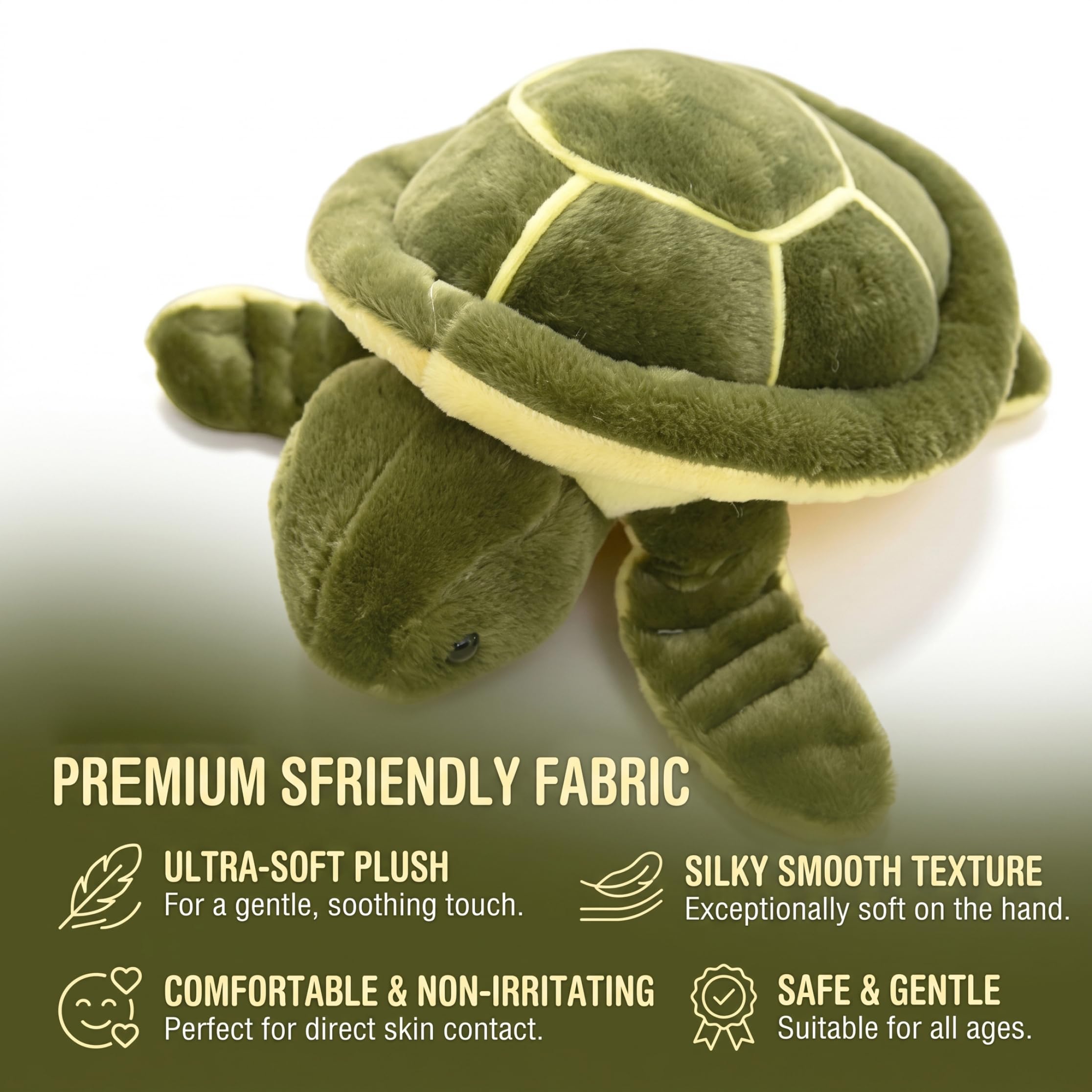 Almohada de Peluche de Tortuga Marina, Felpa de Tortuga Suave y esponjosa, 19, 69 Pulgadas