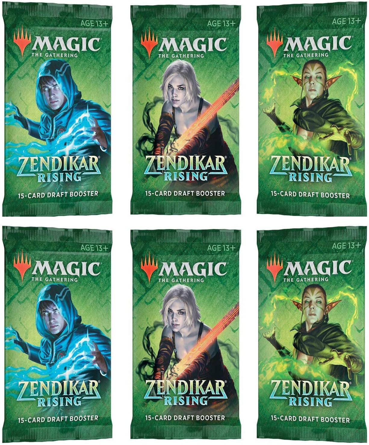 6 Packs Magic: The Gathering Draft Booster Pack Lot MTG Zendikar Rising