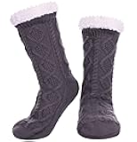 Womens Slipper Socks Winter Warm Fleece Lined Socks Cozy Soft Thick Fuzzy Non Slip Indoor Christmas Socks