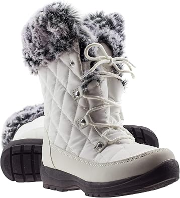 ArcticShield Faux Fur Womens Winter Snow Boots for Women - Dual Style Fur Collor Waterproof Snow Boots for Women with Memory Foam Insoles - Snow Boots with Heat Retain Technology