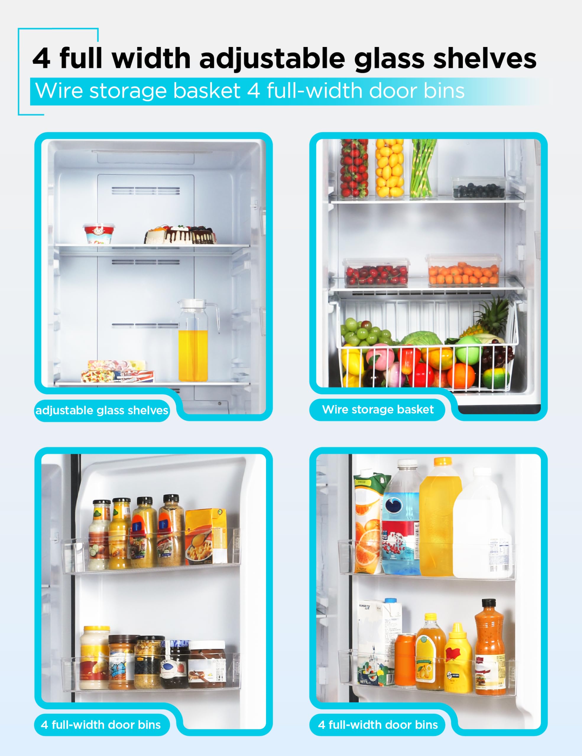Black+Decker 14 Cu. Ft. Convertible Freezer Refrigerator, Upright Freezer With Glass Shelves, Energy Star Rated, Frost Free, Buc1400xw, White on Fridge.com - View 5