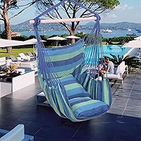 Vista 2 de Silla colgante de cuerda – Silla hamaca para decoración de dormitorio, columpio para adultos, silla de cuerda para interiores, exteriores, porche