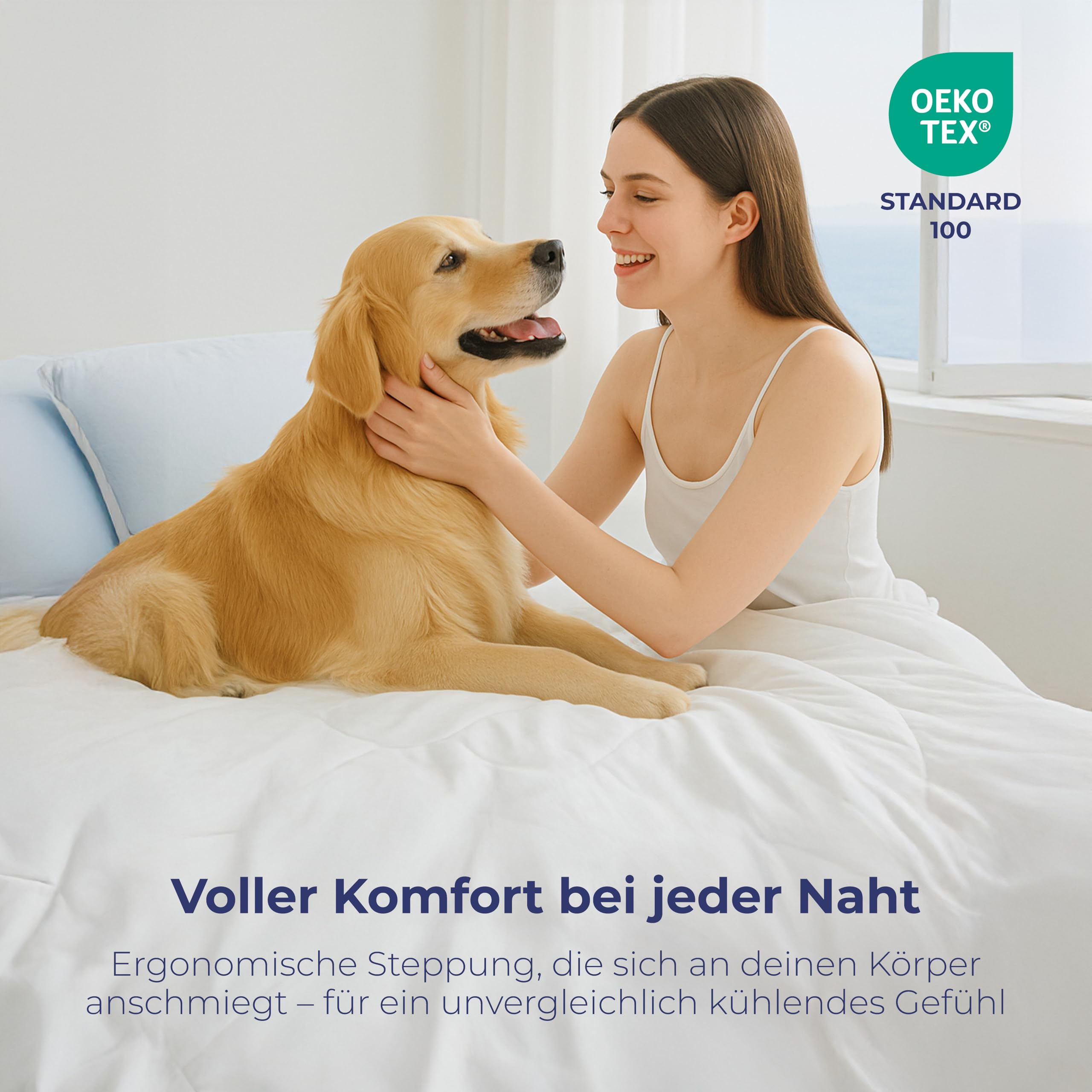 SLEEP COMFY Leichte Sommerdecke 240x220cm, Baumwolle mit Mikrofaserfüllung Bettdecke ohne Bezug, Atmungsaktiv & Waschbar steppdecke, Oeko-TEX Zertifiziert