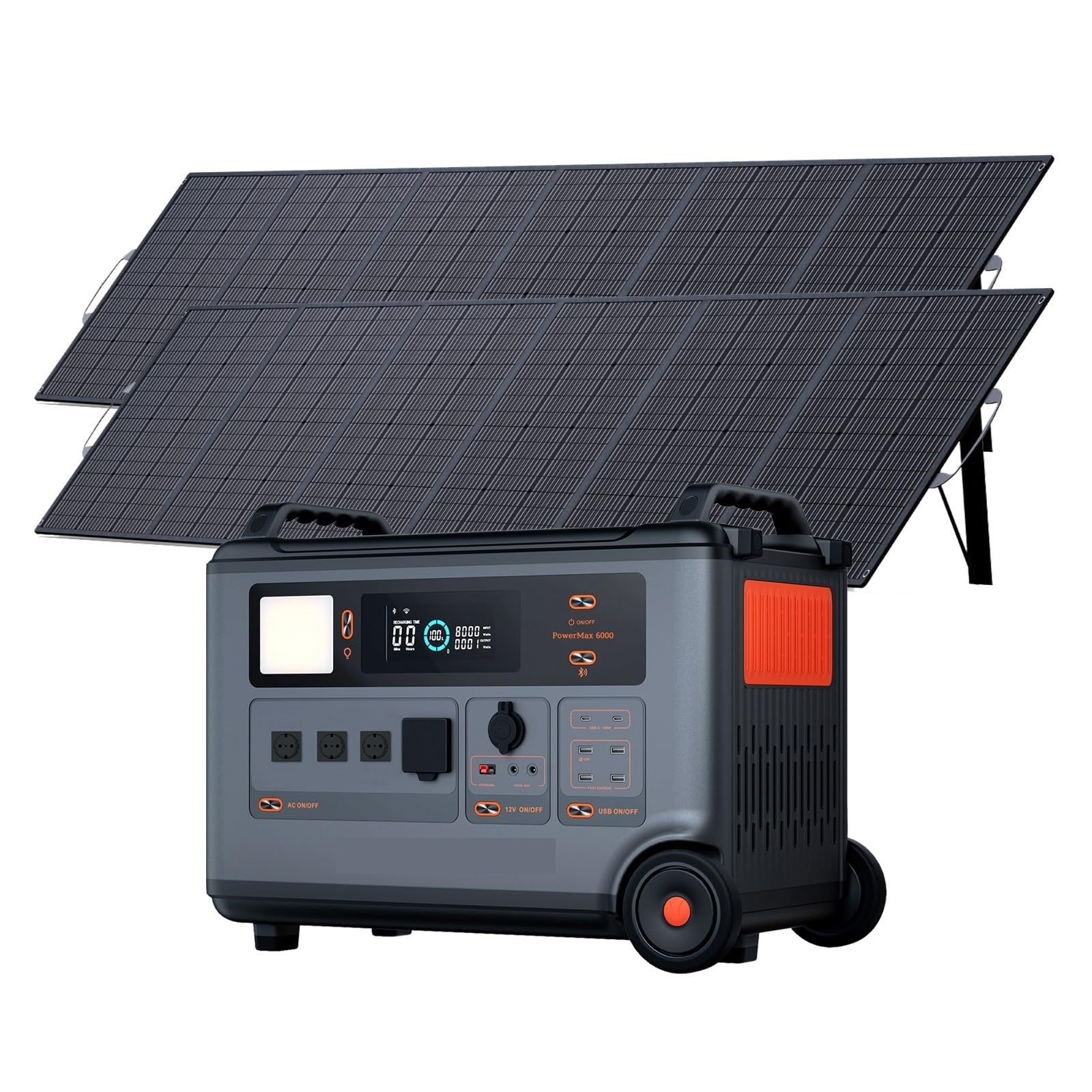 Wafohsr Oscal 6000+500W*2 6000W Portable Power Station 3600Wh Outdoor Generator With 1/2 Pc 200W 400W 500W Folable Solar Panels Optional For Home Rv Lightweight Portable(Oscal 6000+500W*2)
