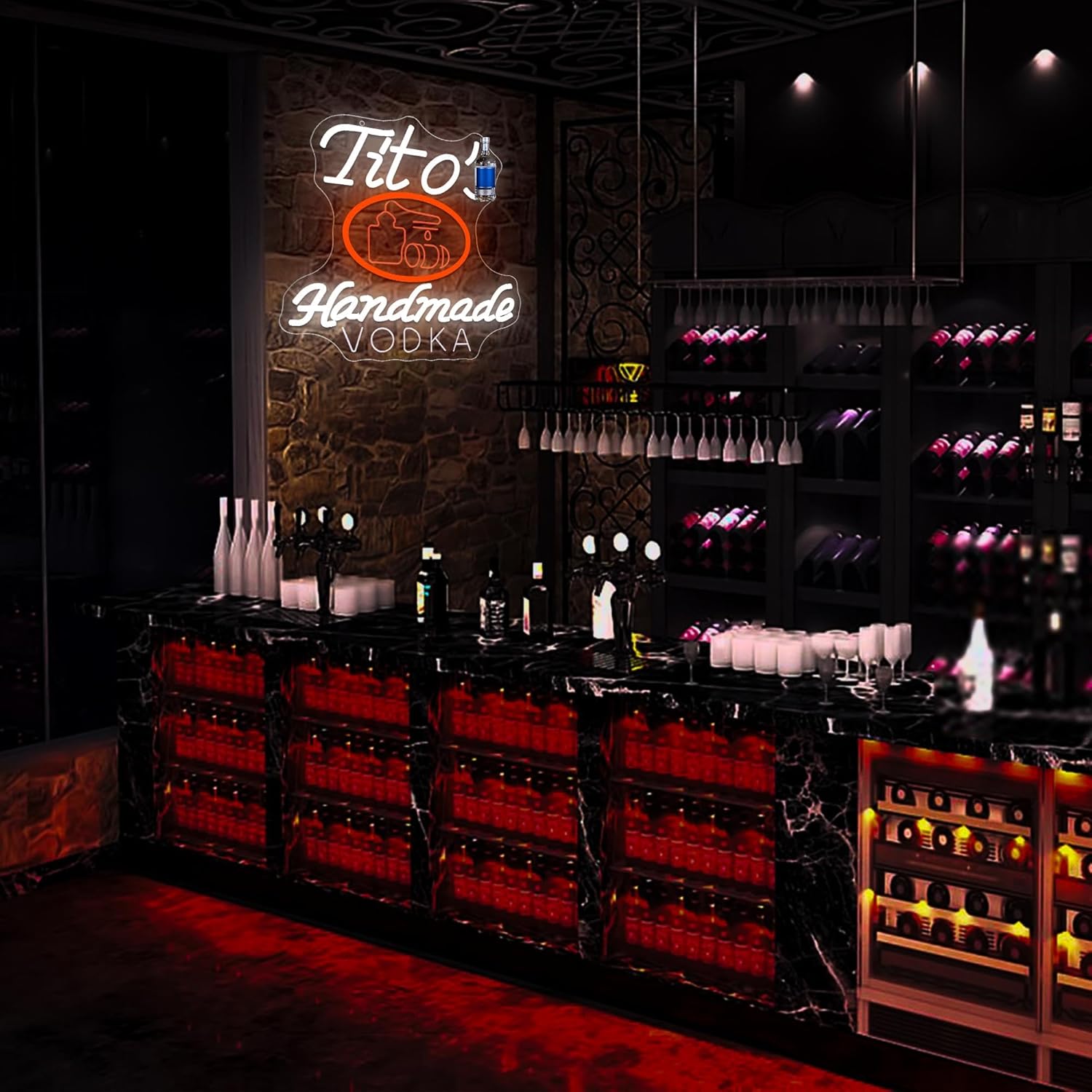 Vodka Neon Sign for Wall Decor Dimmable Neon Light Up Sign for Man Cave Vodka Led Business Signs Suitable for Bar Home Bar Store Bistro Party Club Restaurant Bedroom Size12.9 * 12.9In(P352) - Image 4