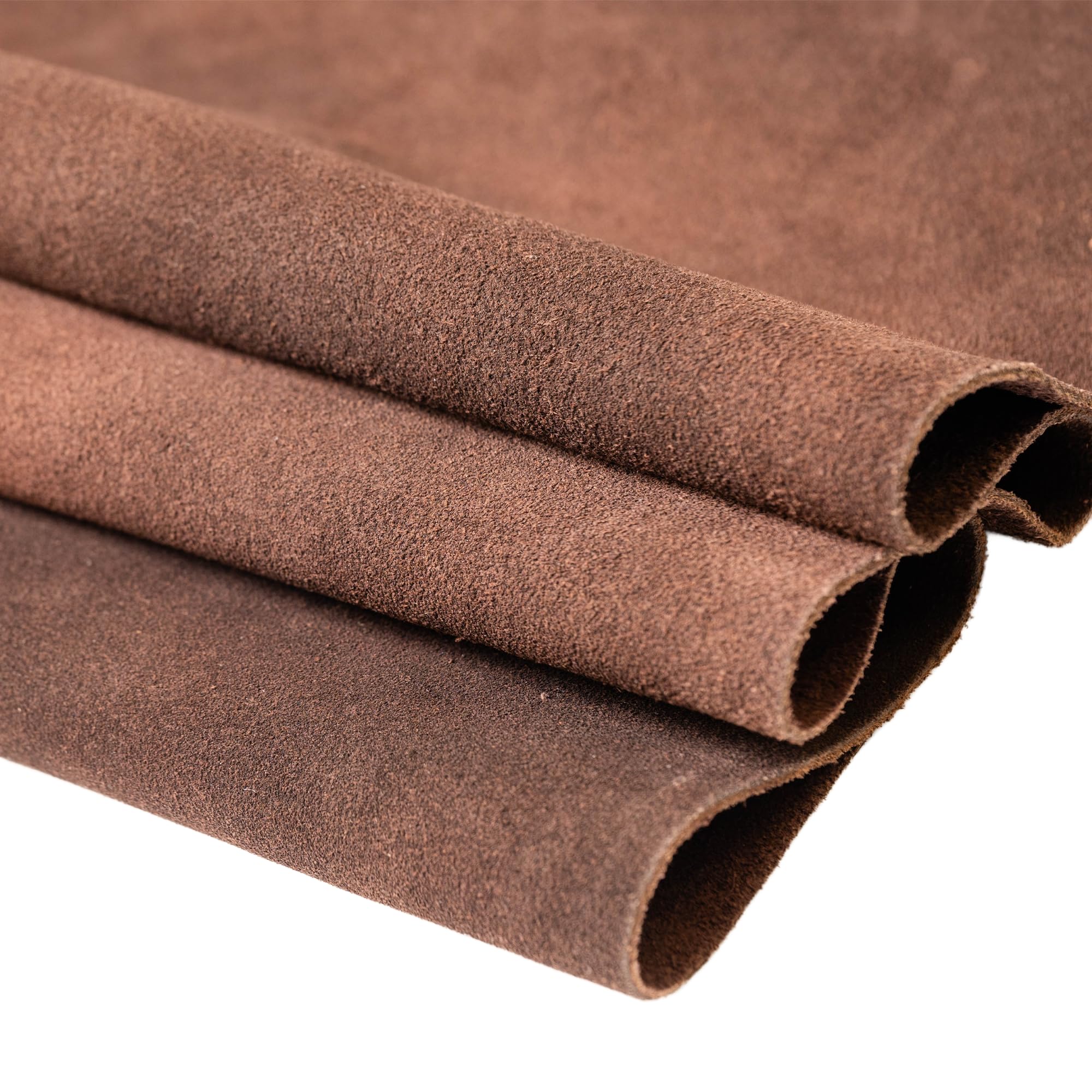 Suede Leather Sheet – 1.2 to1.75mm Thick Soft Velvet Texture Genuine Cowhide Napped Finish Fabric for DIY Crafts, Bags, Shoes, Sewing, Repair Patches Home Decor (Brown)-image-7