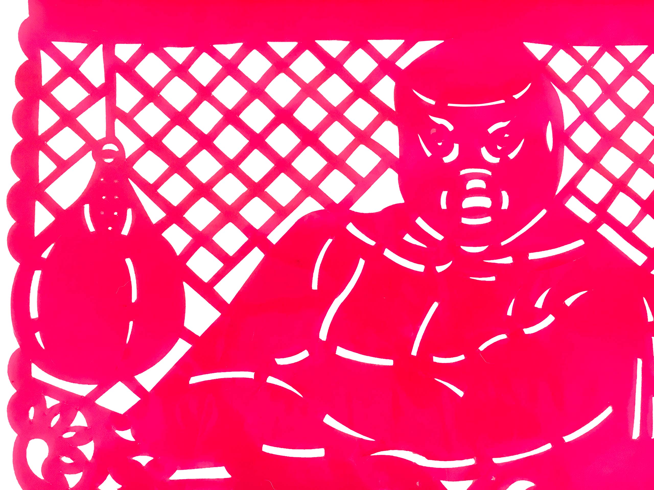 TexMex Fun Stuff Lucha Libre Mexican Wrestlers Plastic Papel Picado – 1