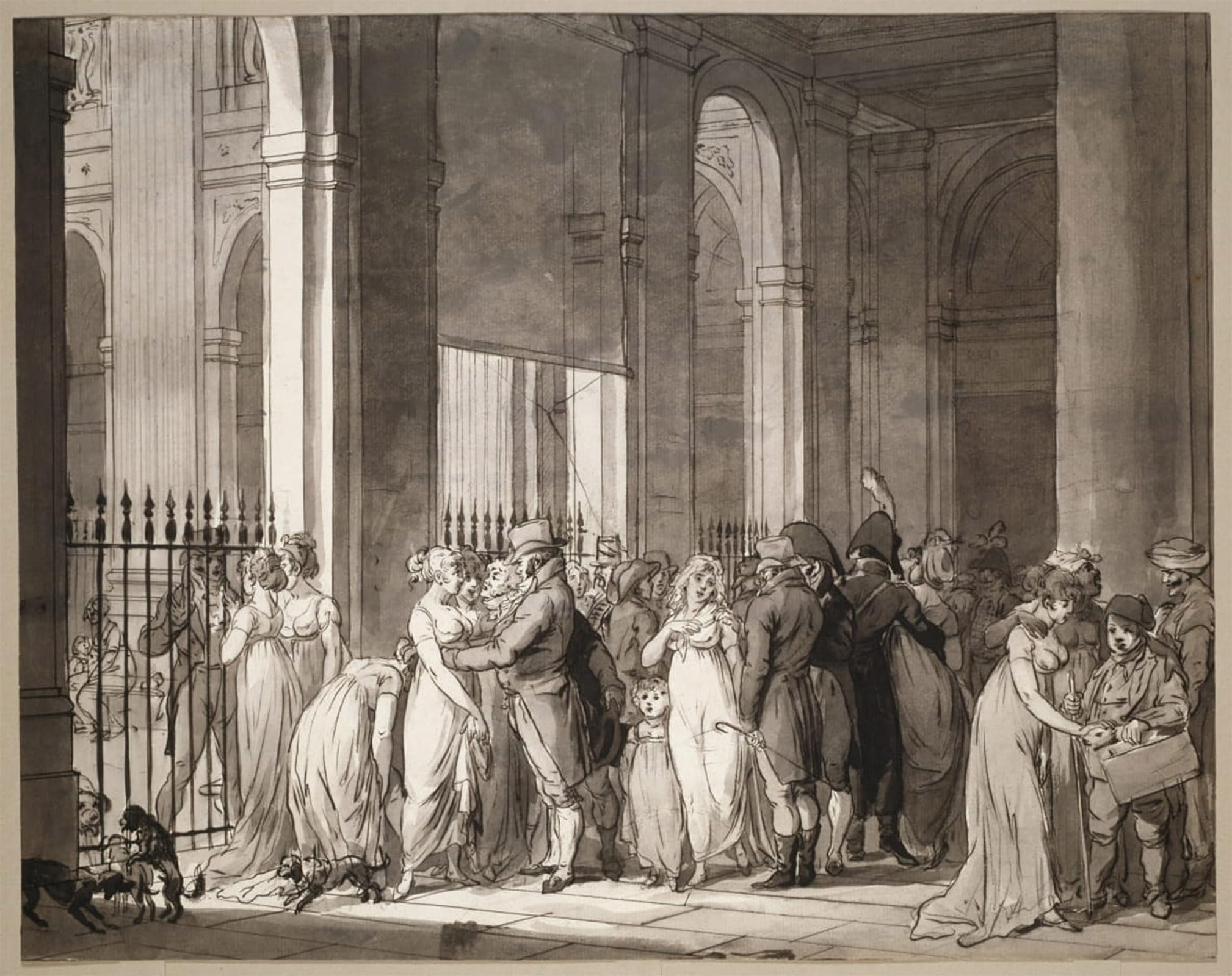 ARTXLXXBN Famous Art Print Poster Vintage Wall Art the Arcades At the Palais Royal by Louis Leopold Boilly Canvas Art Poster for Home Decor 60x90cm