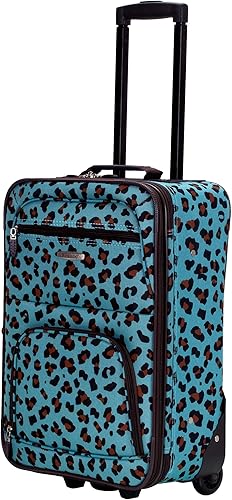 Miniatura 7 de Rockland Jungle Softside Juego de maletas verticales, Azul Leopard), F125
