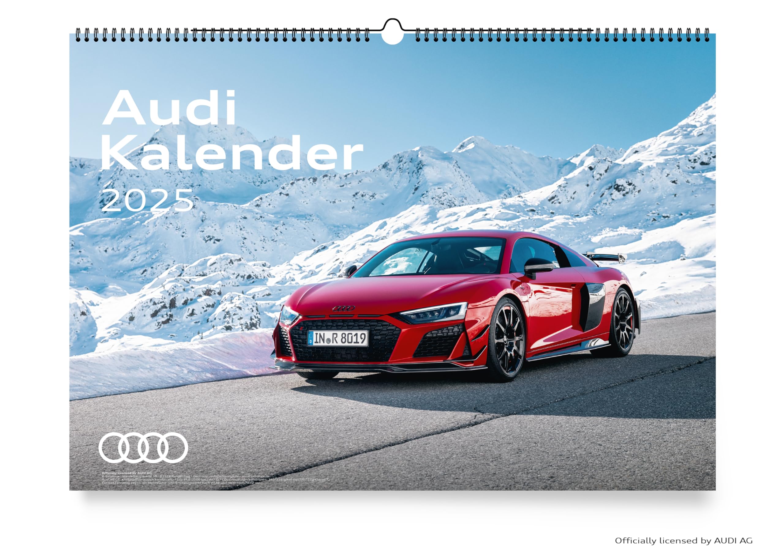 Audi Kalender 2025 DIN A2 60x42cm // Officially licensed by AUDI AG // TTRS RS3 RS4 RS5 RS6 RS7 R8 RSQ8 etron/Audi Sport/Premium Wandkalender