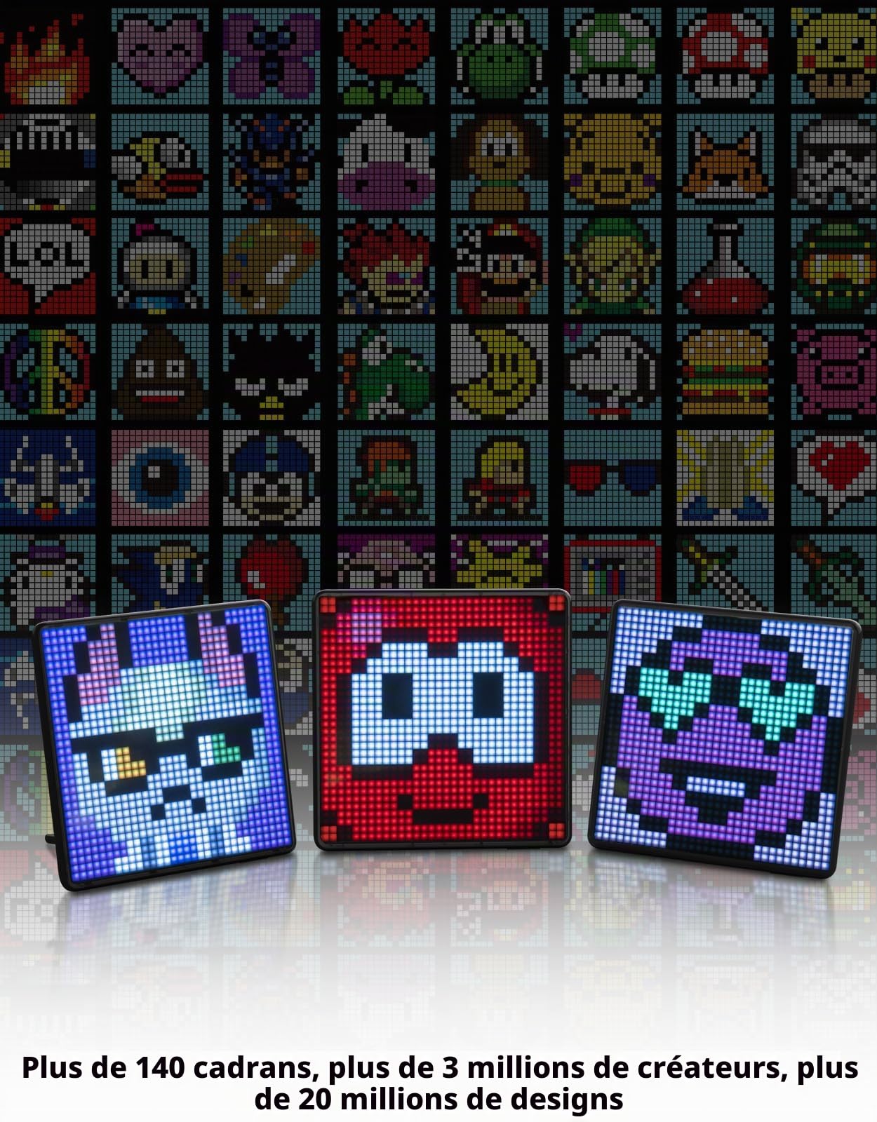 Divoom Pixoo-Max Cadre Photo numérique Polyvalent, Affichage LED programmable de Pixel Art 32 X 32, Accessoires de Jeu, néon pour la décoration de la Chambre, enseigne de fenêtre