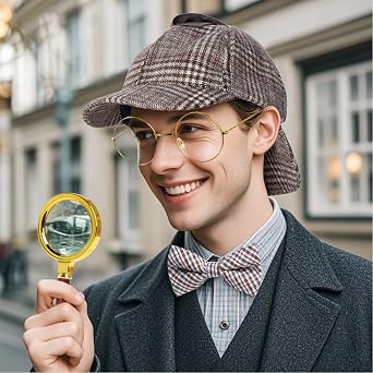 HOVEOX 4 Pieces Detective Costume Set Detective Hat Costume Props for Halloween