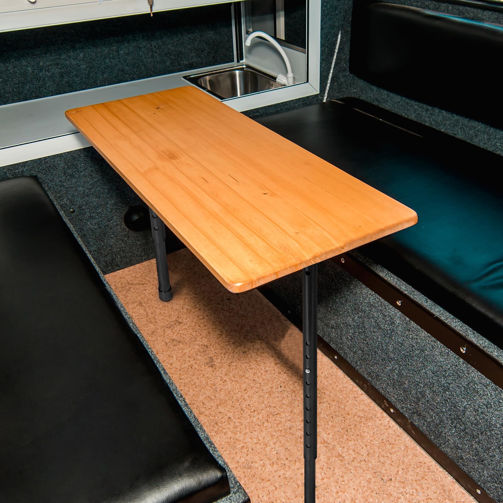 CroBlissful 2 patas plegables para mesa de autocaravana, 61 a 73 cm, soporte plegable telescópico ajustable y resistente