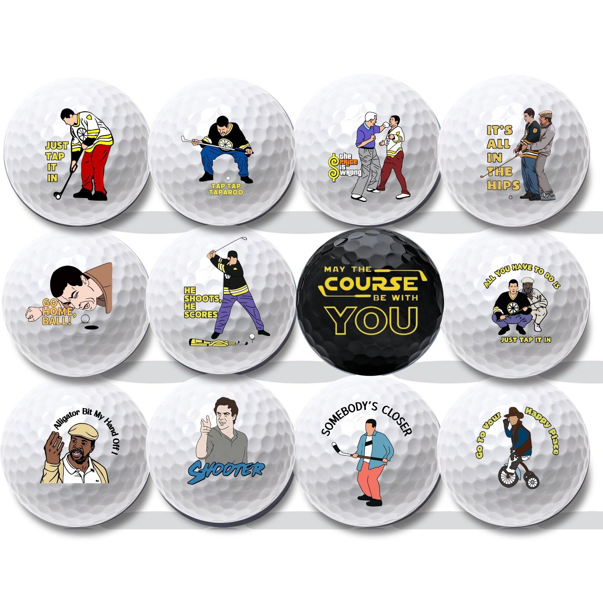 Artsotroly 12 Pcs Funny Golf Balls for Birthday, Novelty Golfer Gift for Dad Coworkers Golfers Golf Lovers