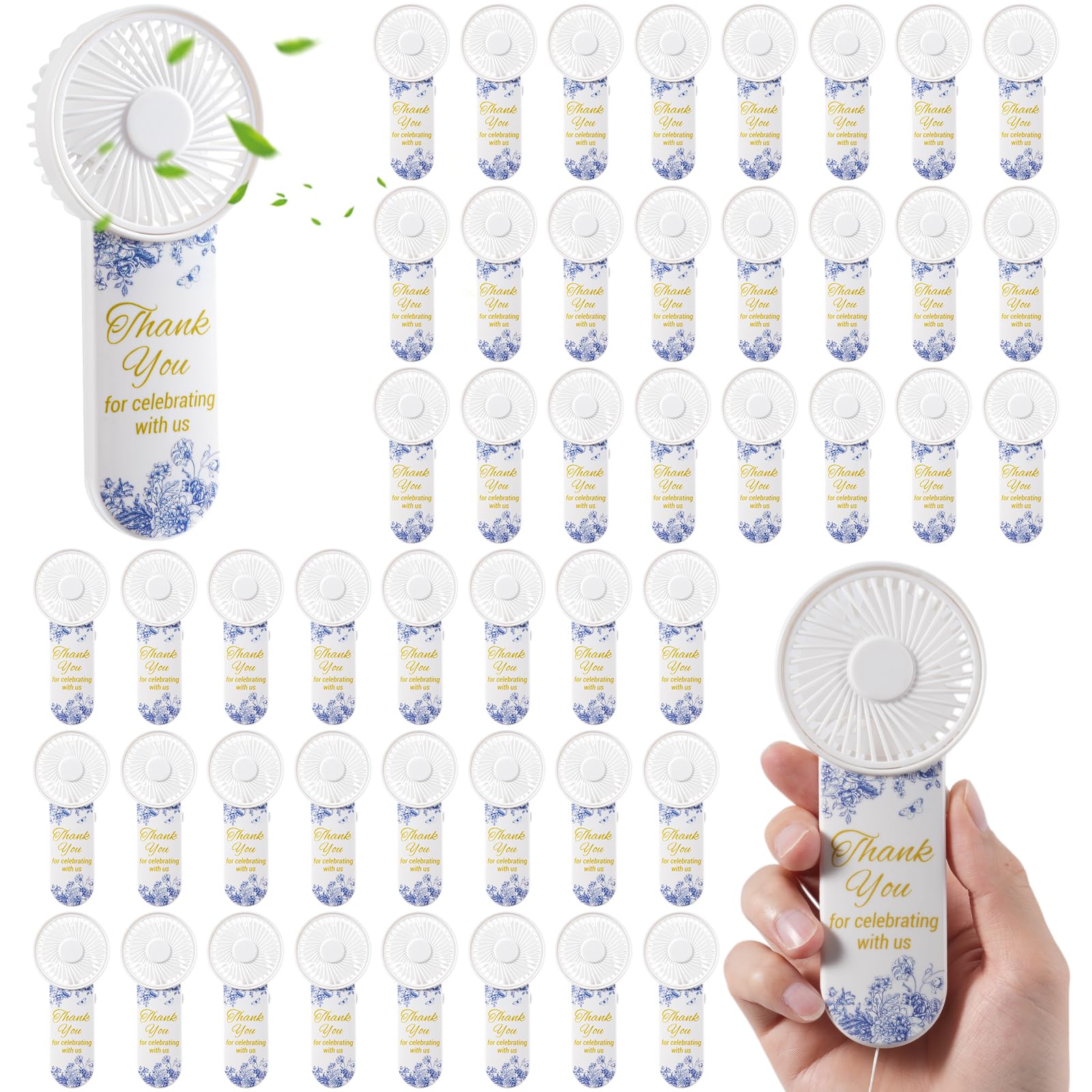 Mini ventiladores eléctricos de mano para evitar el calor de tus invitados en bodas, 50 uds