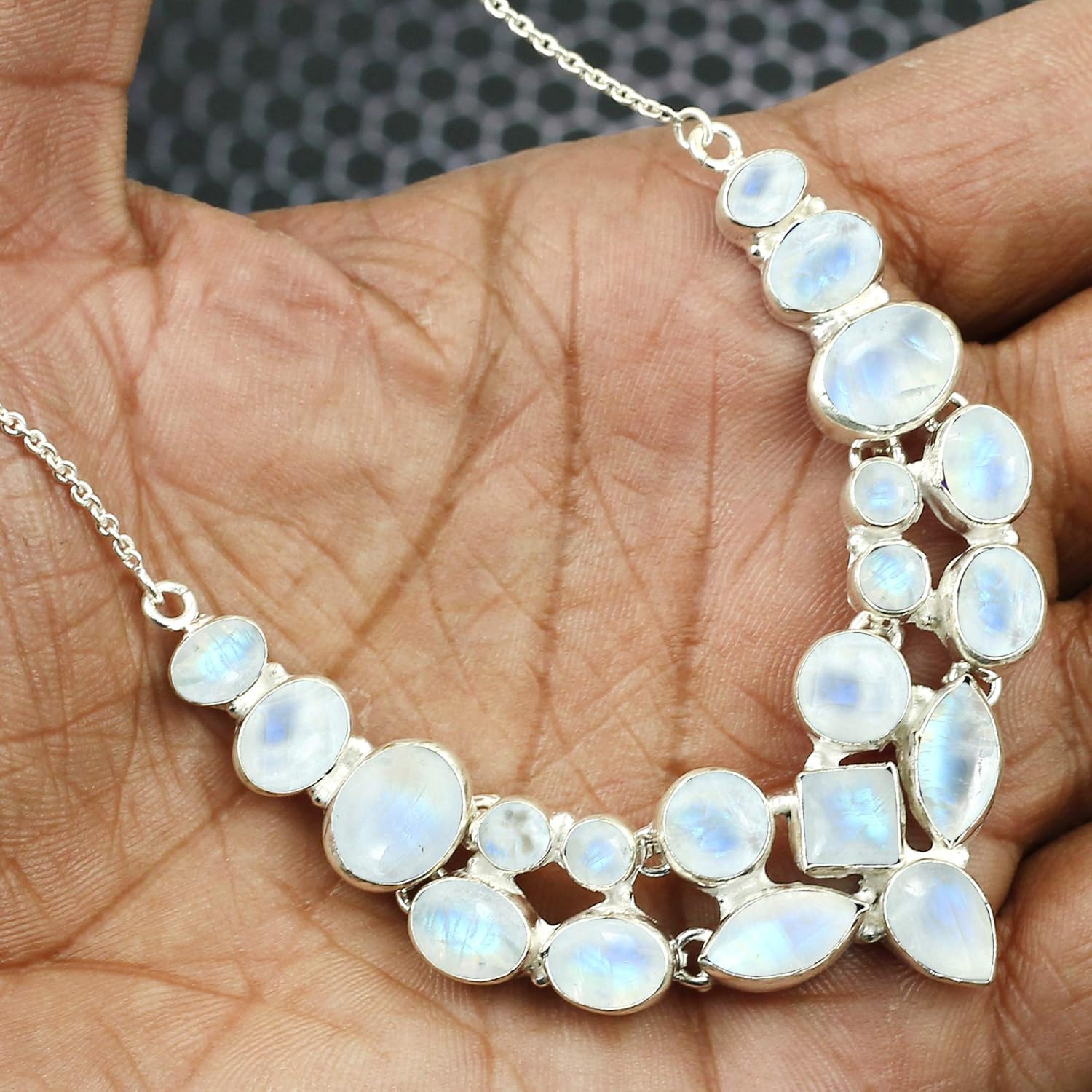 Natural Gemstones Necklace for Women - Multi Shapes Birthstone Vintage Style Handmade Boho Jewelry Necklace - Gifts for Mom Wife Sister - Image 4