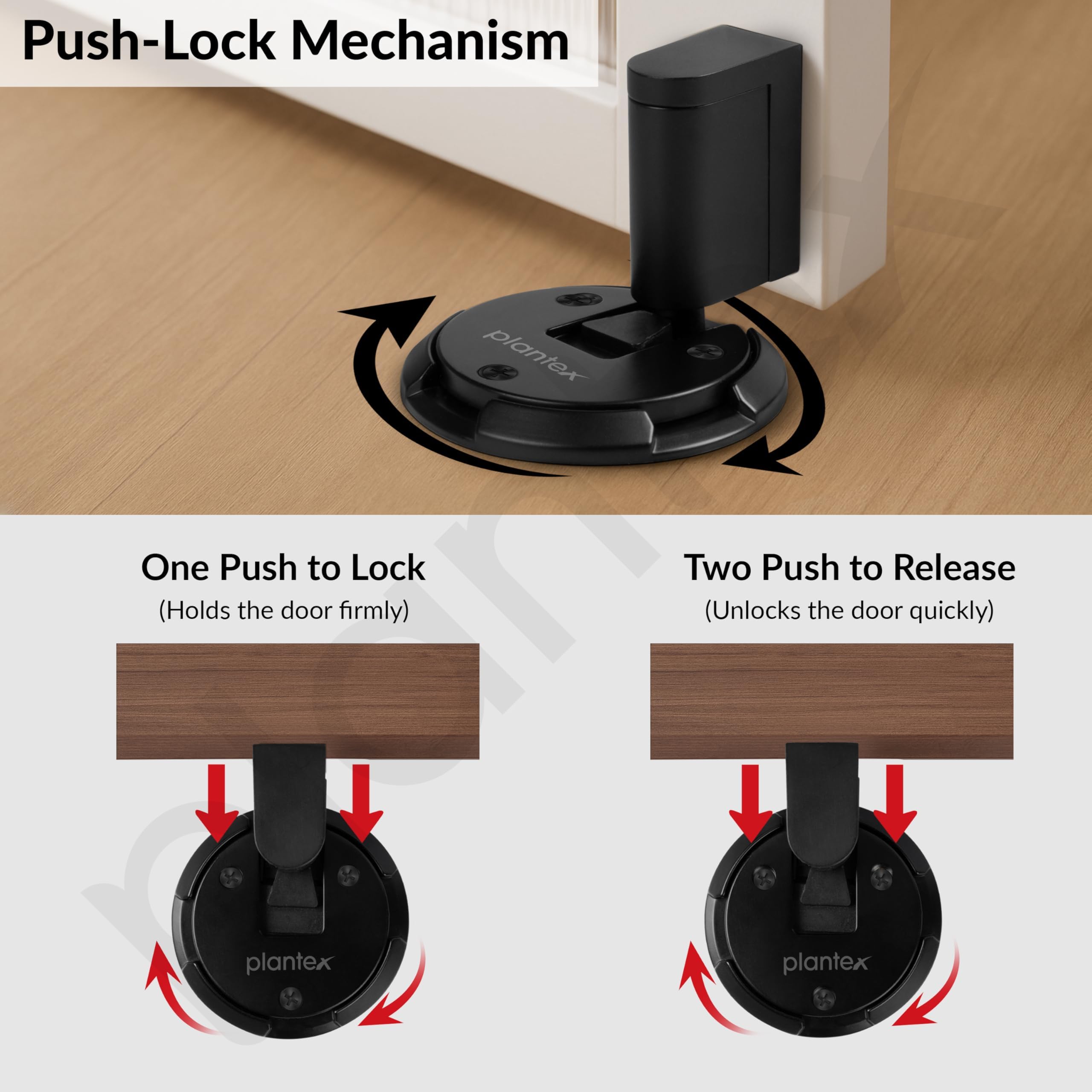 Plantex Floor Mounted Door Stopper/Door Stopper for Home/Door Stoppers for Hotel/Office - Pack of 1 (Black) — Amazon image 4