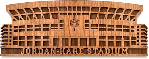 Inspired Indigo Auburn University Tigers Jordan-Hare Stadium - Arte de pared de fútbol americano NCAA AU para cueva de hombre, bar, sala de juegos,