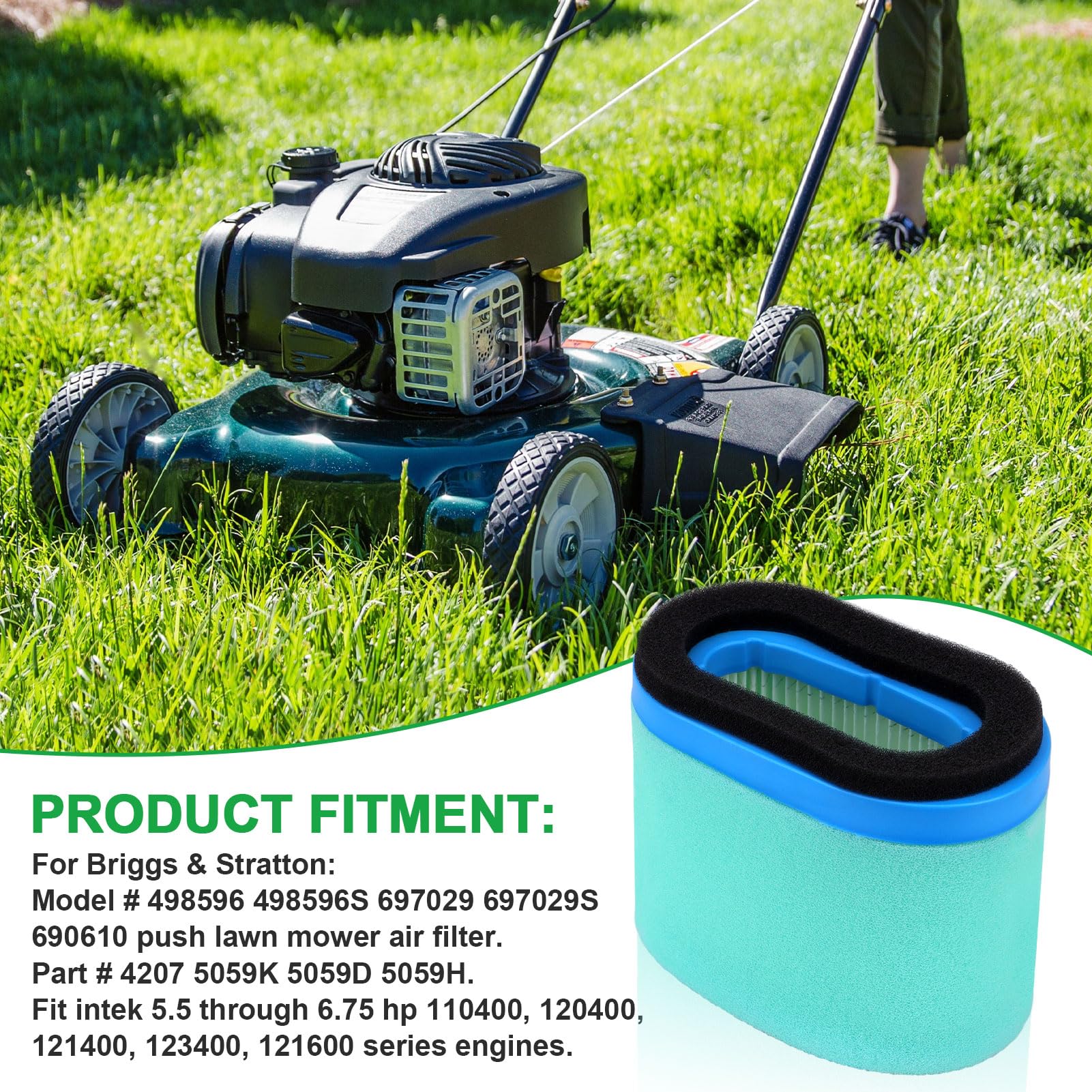 Filtre à Air 690610 Pour Briggs & Stratton 697029 498596 Pour John Deere M147431 M143278 Pour