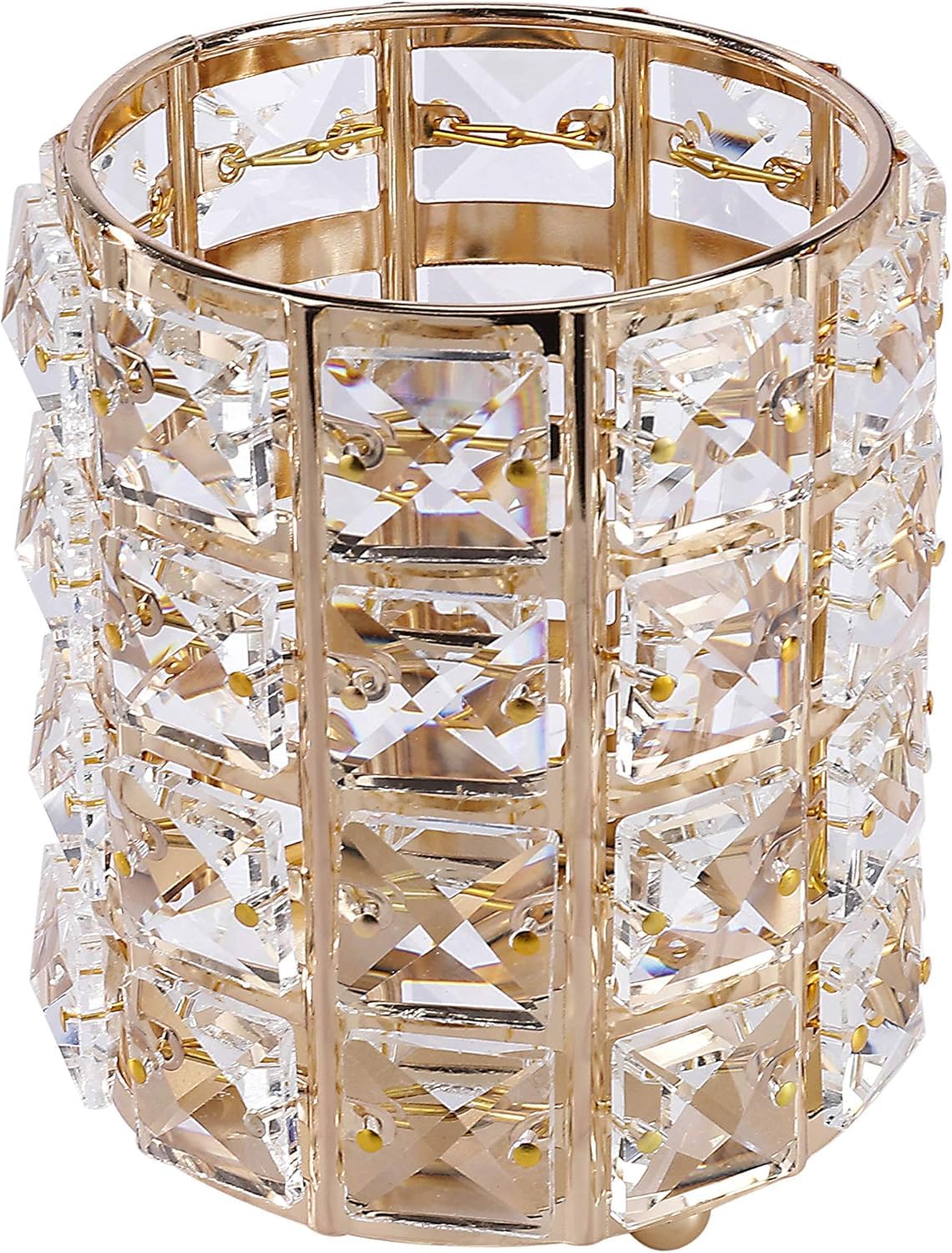 Crystal Makeup Organizer - Gold Crystal Makeup Brush Holder Storage Organizer 10 * 12 (1 Piece)