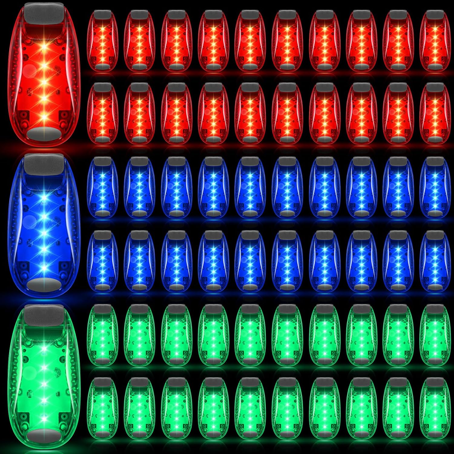 30/60/100 Pcs LED Running Light Nighttime High Visibility Accessories Safety Clip on Flashing Strobe Light for Runner, Dog, Bike,Bicycle Tail Helmet Reflective Lamp