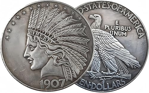 Miniatura 9 de Moneda antigua de la cabeza india de la libertad de $10, dólar de plata Morgan sin circular, moneda ritual histórica Shangui, monedas antiguas raras