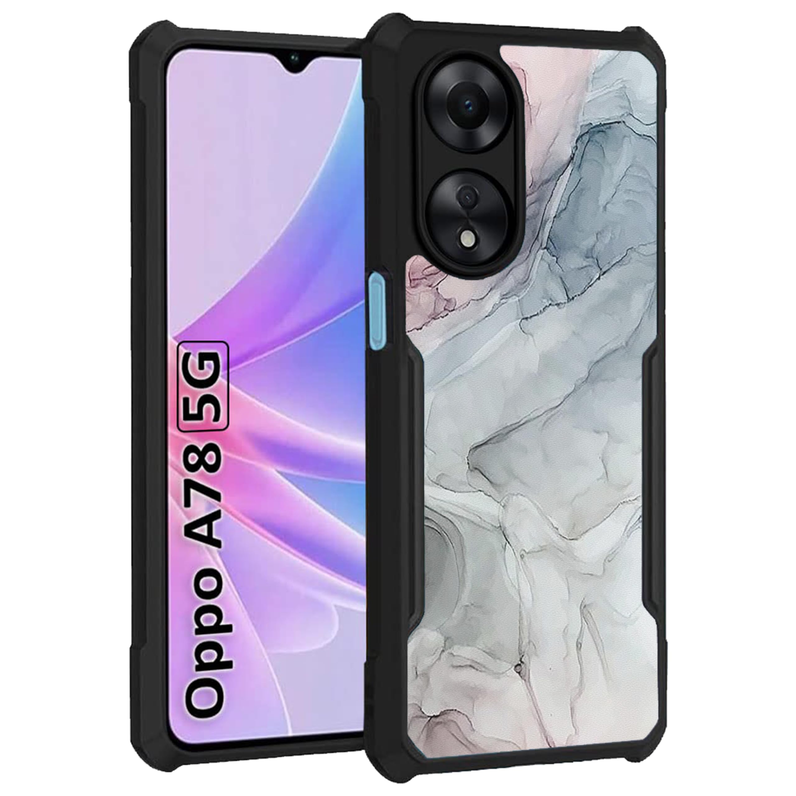 COBERTA Slim Shockproof 360 Degree Protection Design Back Cover Case for Oppo A78 5G | (Pink and Grey Marble) (B0CNZ25JP2) Amazon Price History, Amazon Price Tracker
