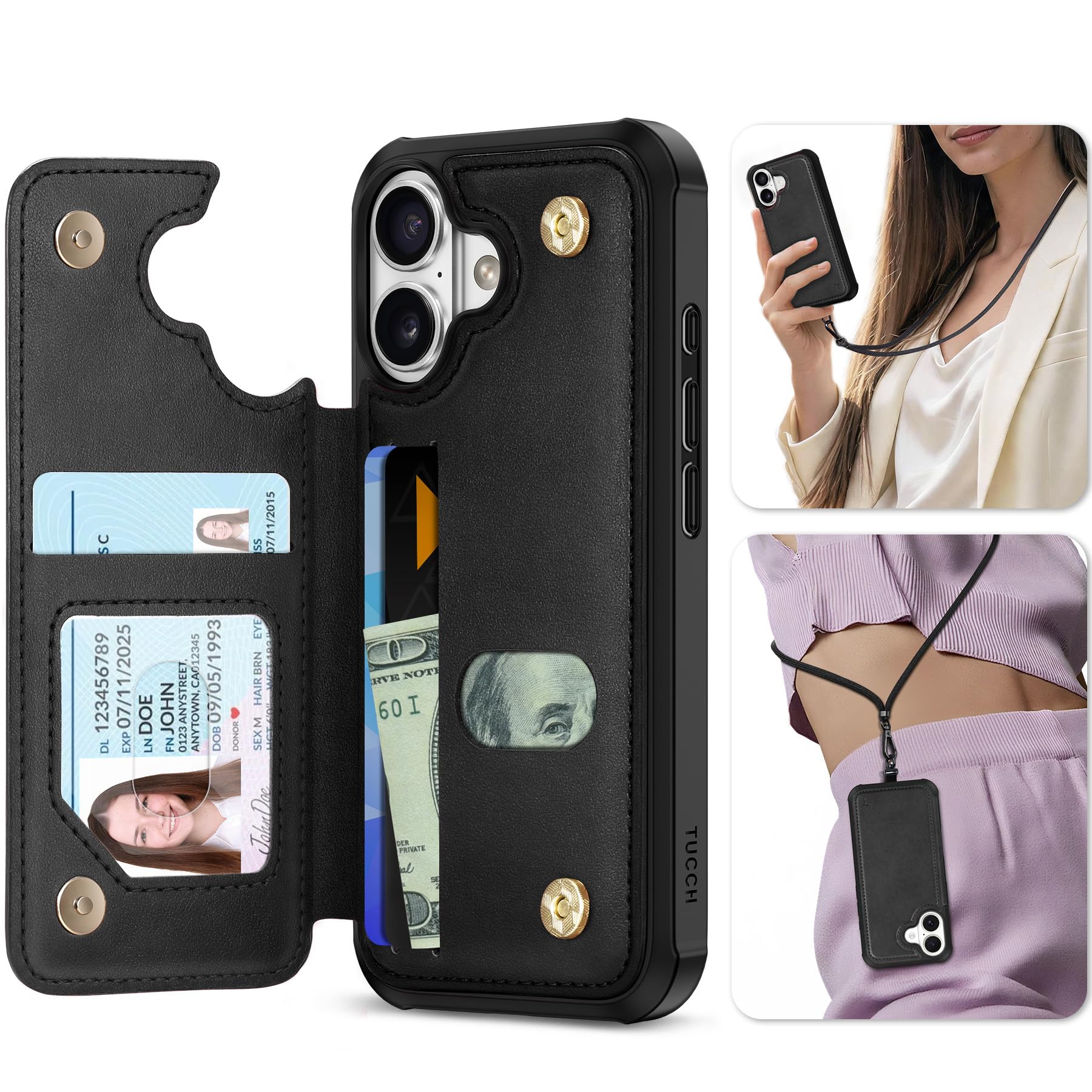 Amazon.co.jp: TUCCH iPhone17 対応 ケース ショルダーストラップ付き