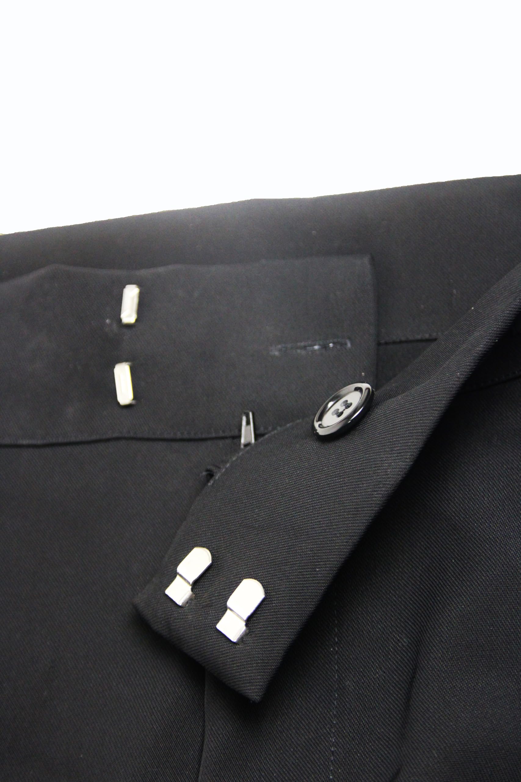 Pantalone Tampico Uomo Latino Americano a Vita Alta, Nero, Ampio Volume con 2 Pieghe, Tasche Laterali, Taglio Slim alla Caviglia,Taglia XS a XL, Retro
