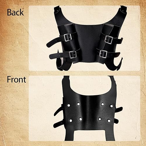 Miniatura 7 de Espada medieval con espalda daga rana con dos fundas para disfraz de guerrero vikingo renacentista pirata renacentista