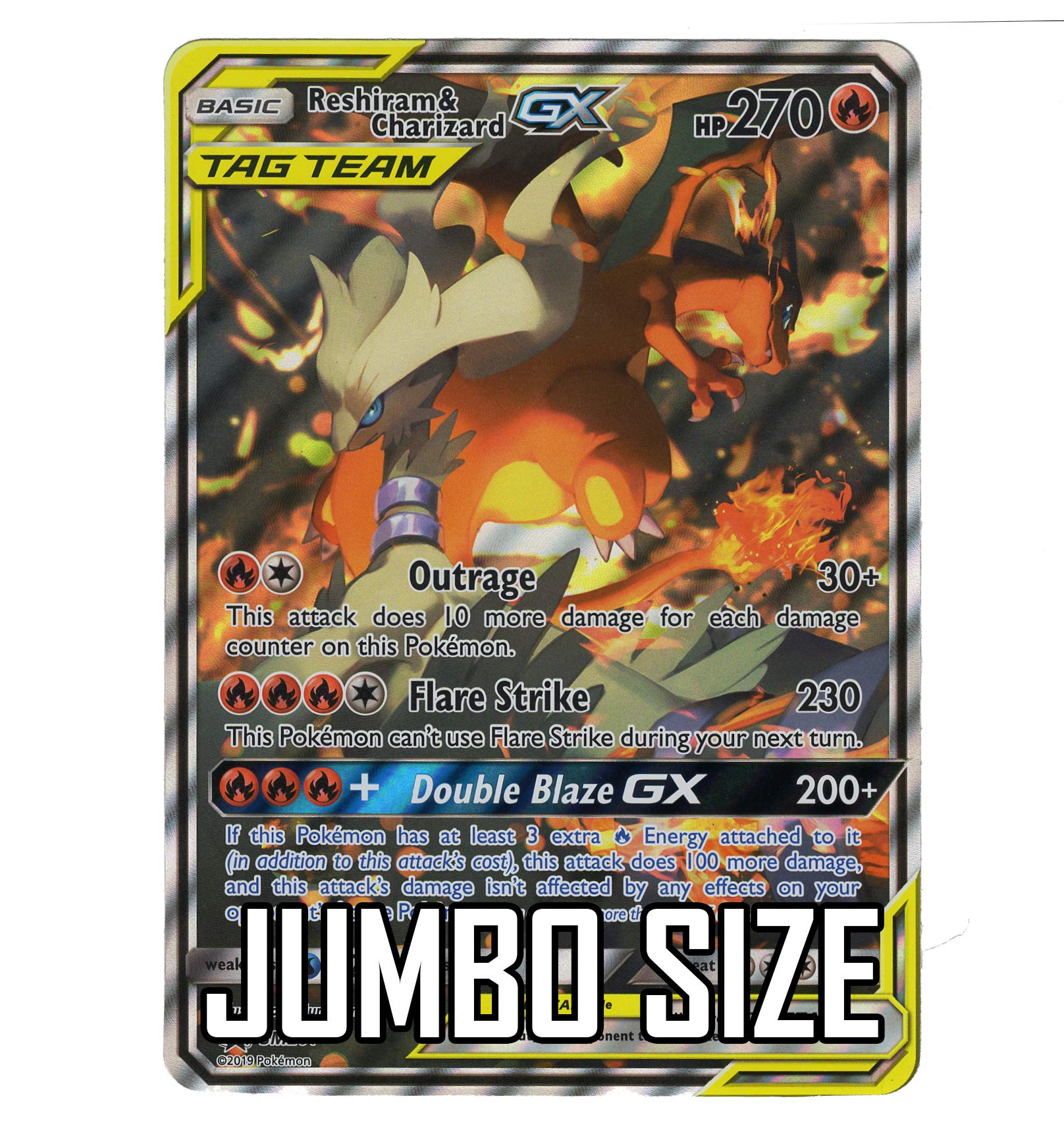 Reshiram & Charizard GX (TAG Team) - Jumbo Size Promo Card