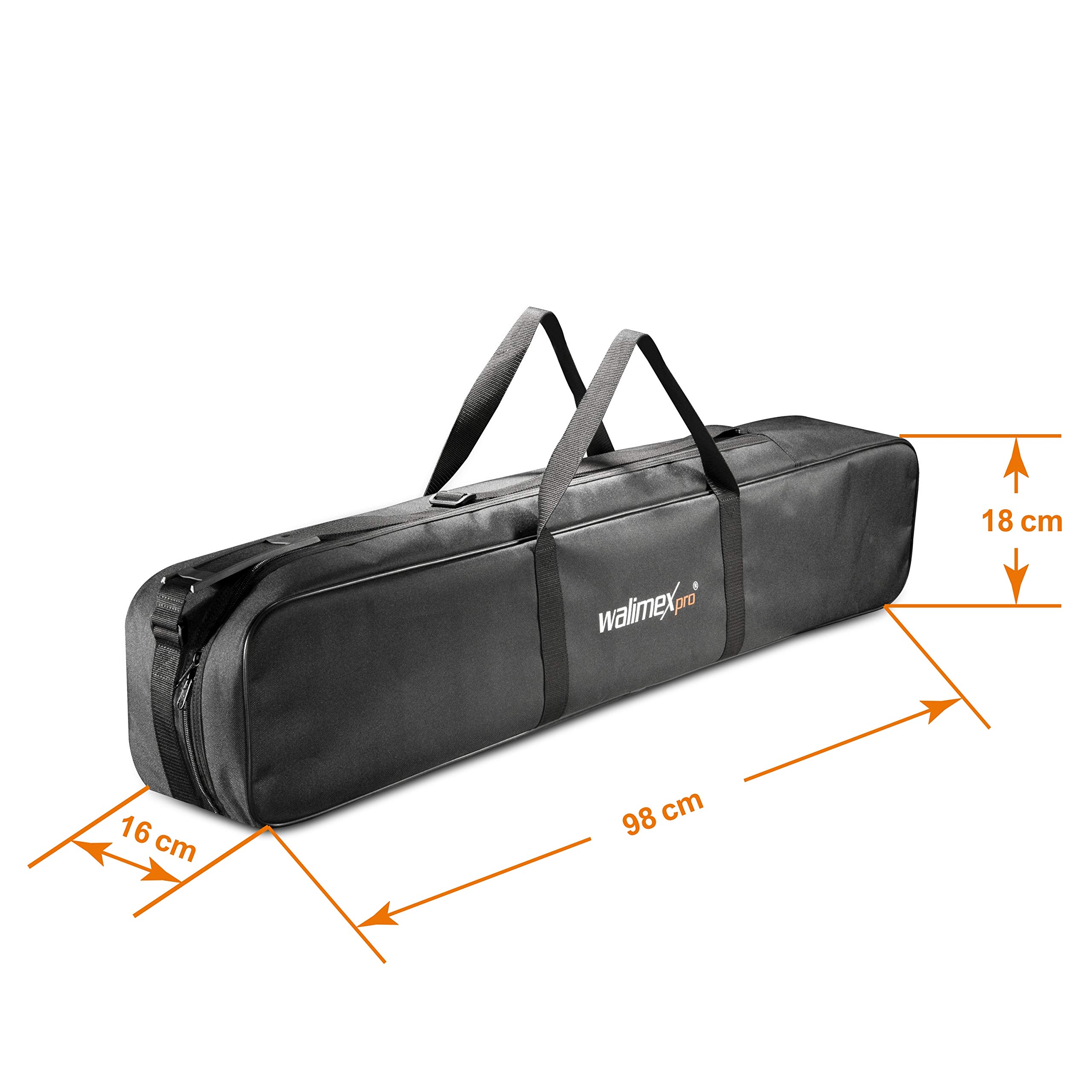 Borsa Treppiede Walimex Pro 98 Cm Per Max. 4 Monolocali Fino A 96 Cm - Borsa Per Il Trasporto Con Tracolla, Pratica E Comoda, Imbottitura Spessa, Esterno: 98 X 18 X 16 Cm, Interno 96 X 17 X 14 Cm