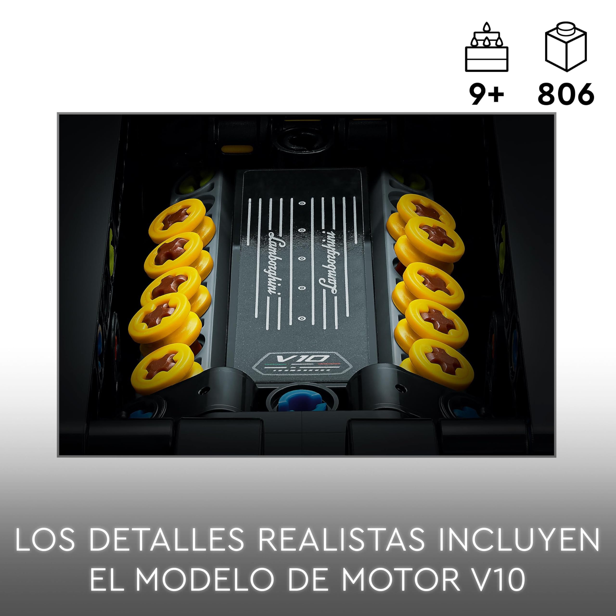 LEGO 42161 Technic Lamborghini Huracán Tecnica, Kit de Maqueta de Construcción de Coche de Carreras de Juguete para Niños, Niñas y Aficionados al Motor, Idea de Regalo Coleccionable